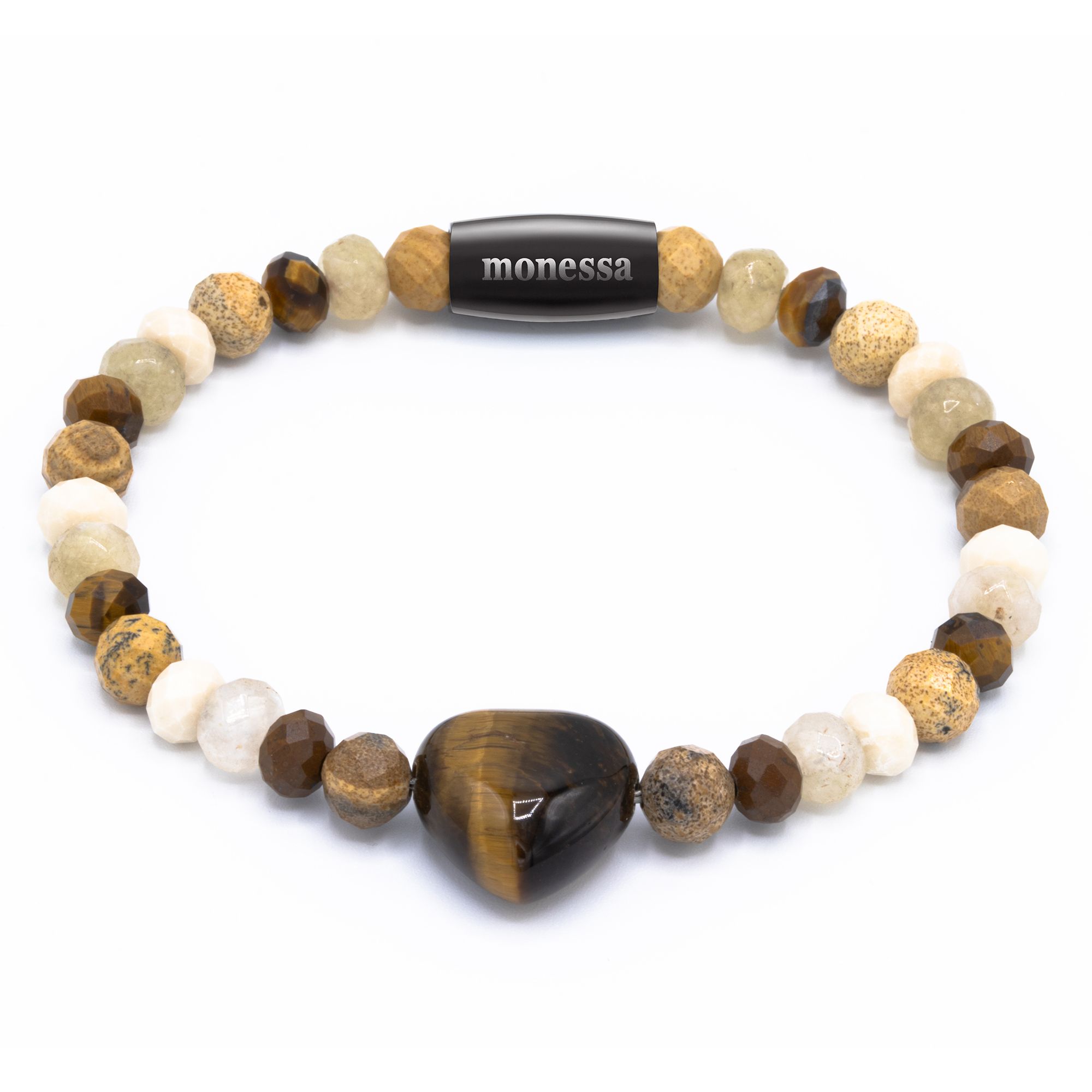 MONESSA Armband Edelsteine Herzform Magnetverschluß