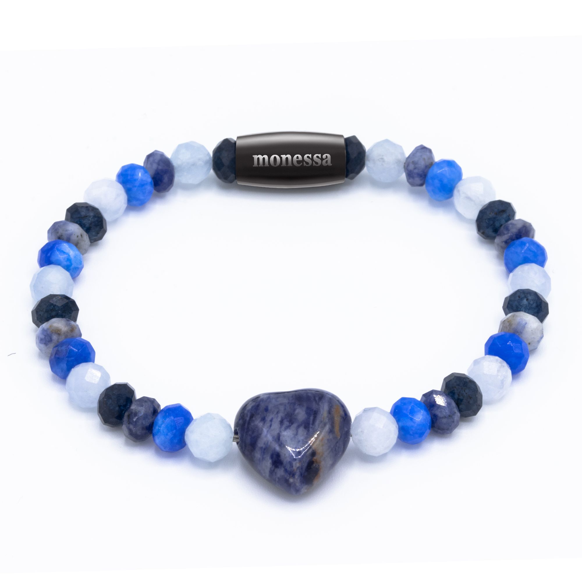 MONESSA Armband Edelsteine Herzform Magnetverschluß
