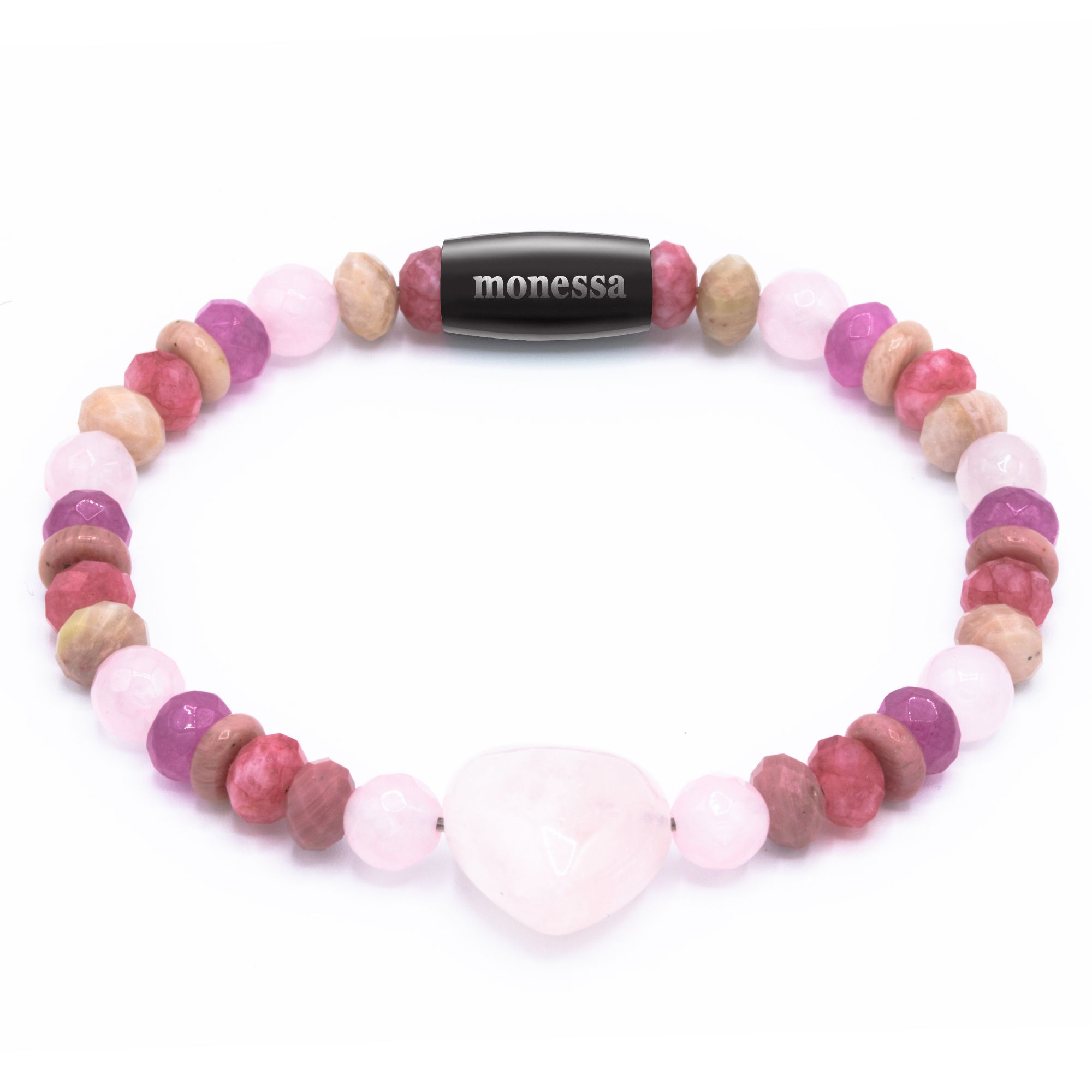 MONESSA Armband Edelsteine Herzform Magnetverschluß