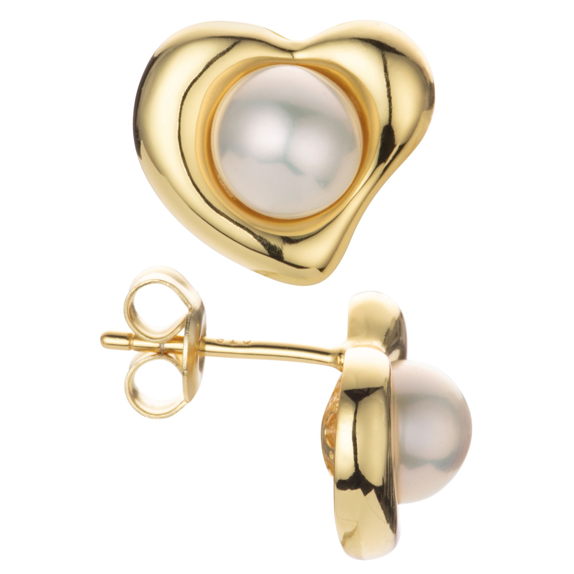 PERLEA Ohrstecker Süßwasserzucht- perlen 6,5-7mm Silber 925