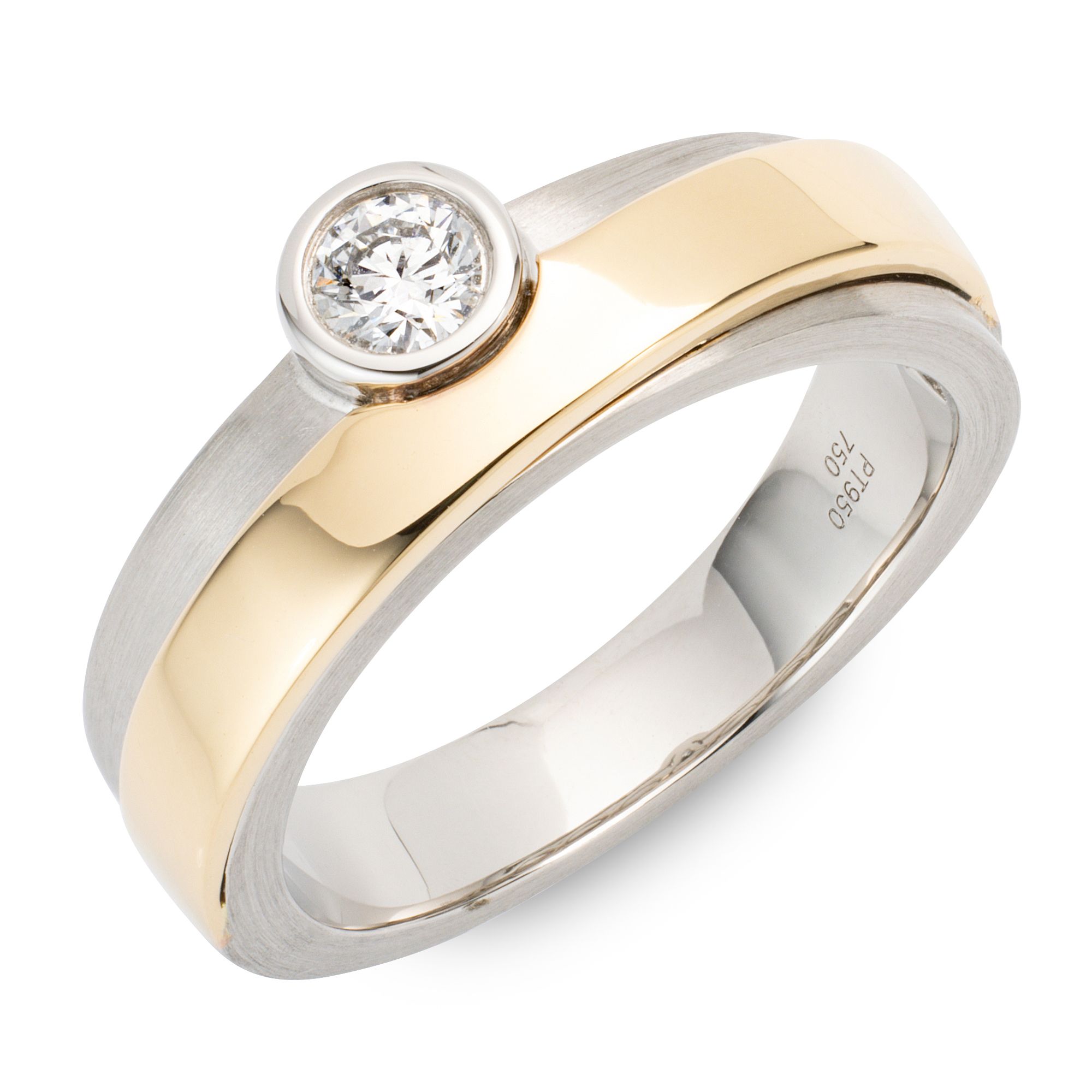 PLATINITY Ring 1 Brillant ca. 0,18ct Platin 950/ Gold 750