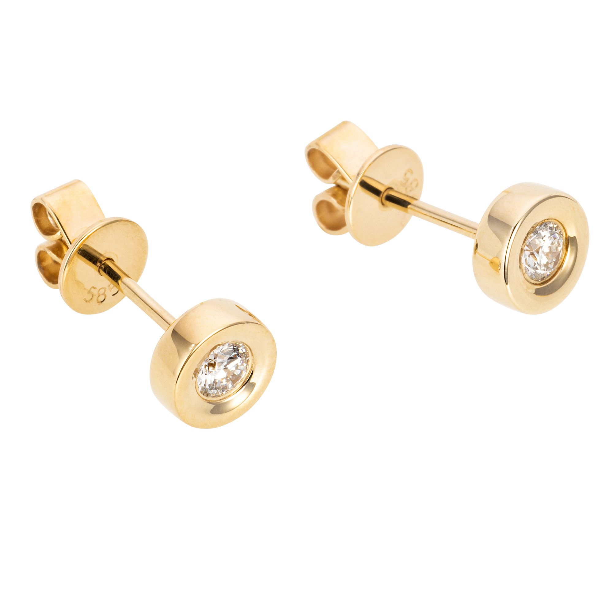 Chapeau Claque 585 Gelbgold Ohrstecker Mit Blauem Zirkonia & Klaren Steinen – Luxuriöser Glamour