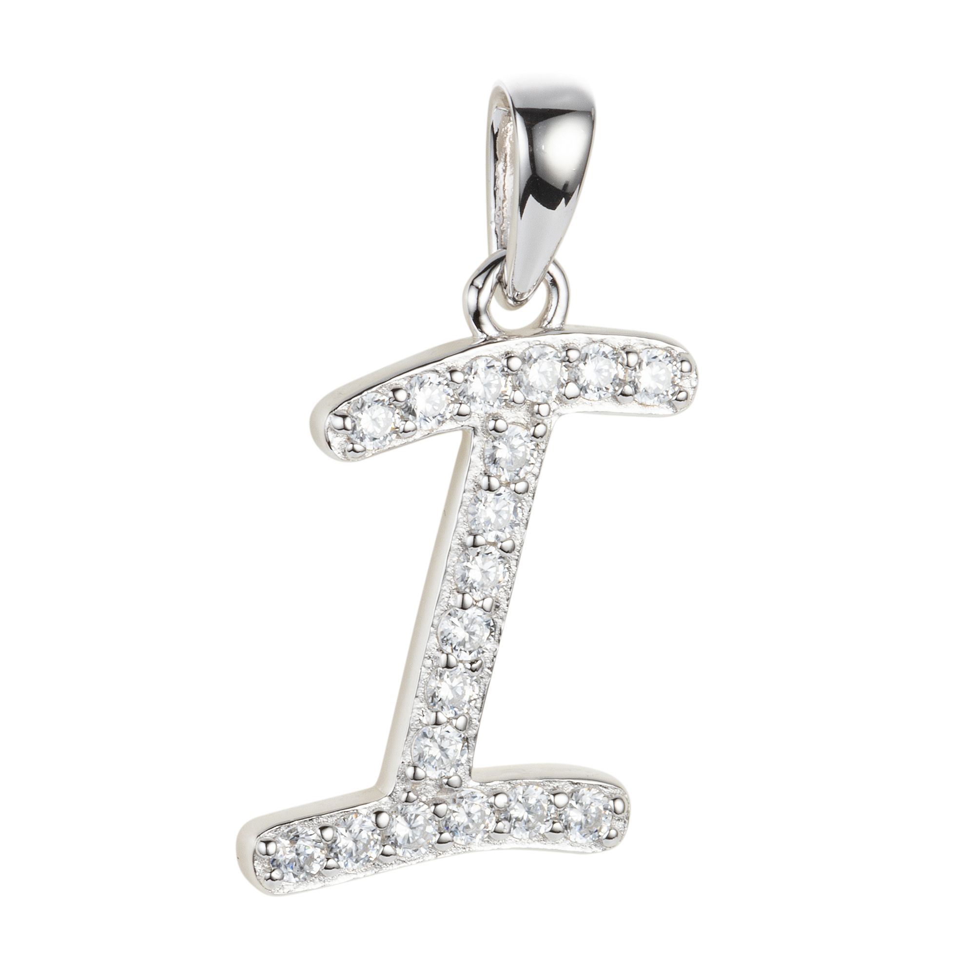 DIAMONIQUE® Buchstaben-Anhänger mind. = 0,16ct Brillantschliff Silber rhodiniert