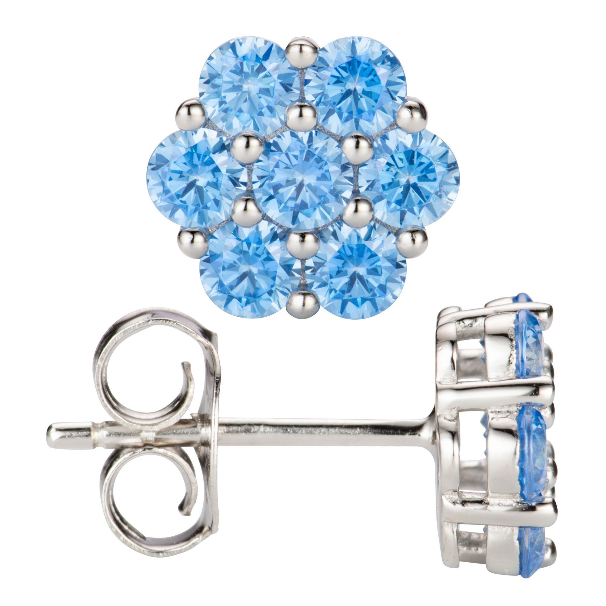 DIAMONIQUE® Ohrstecker = 0,98ct Brillantschliff Silber rhodiniert