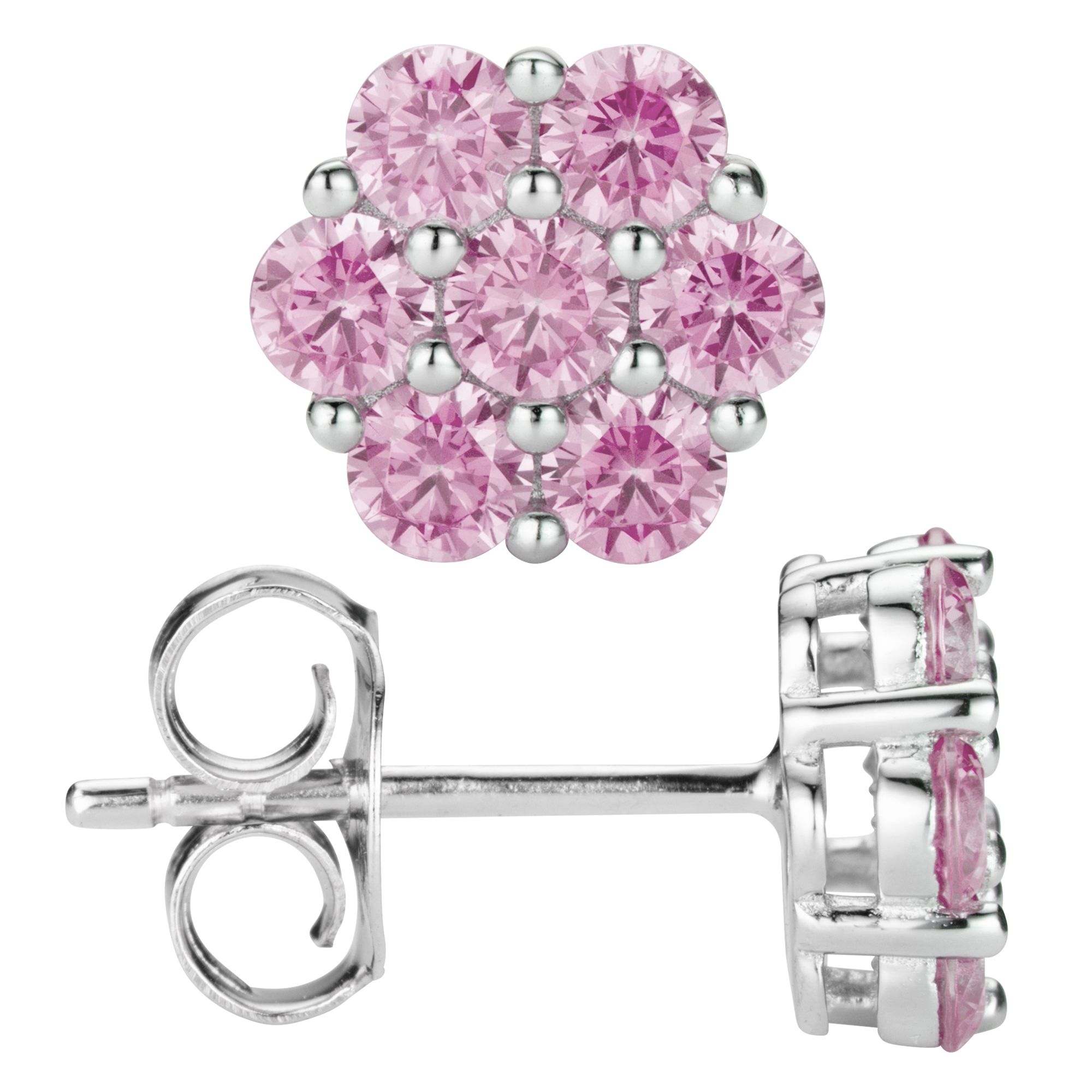 DIAMONIQUE® Ohrstecker = 0,98ct Brillantschliff Silber rhodiniert