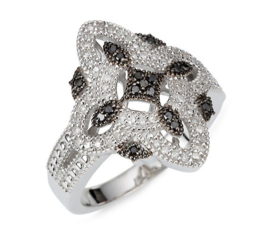ART DECO DIAMONDS Ring 69 Diamanten zus. ca. 0,25ct Silber 925