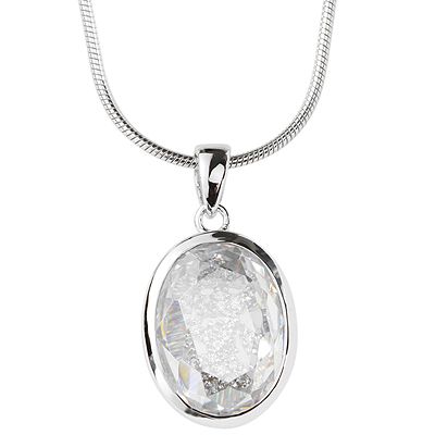 DIAMONIQUE by PRINCESS v.AUERSPERG 27 Steine 9 63ct. Gleiter Kette 45cm Silber 925 rhodiniert QVC
