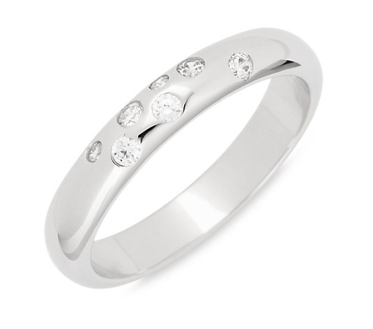DIAMONIQUE® Ring = 0,12ct Brillantschliff Silber platinveredelt