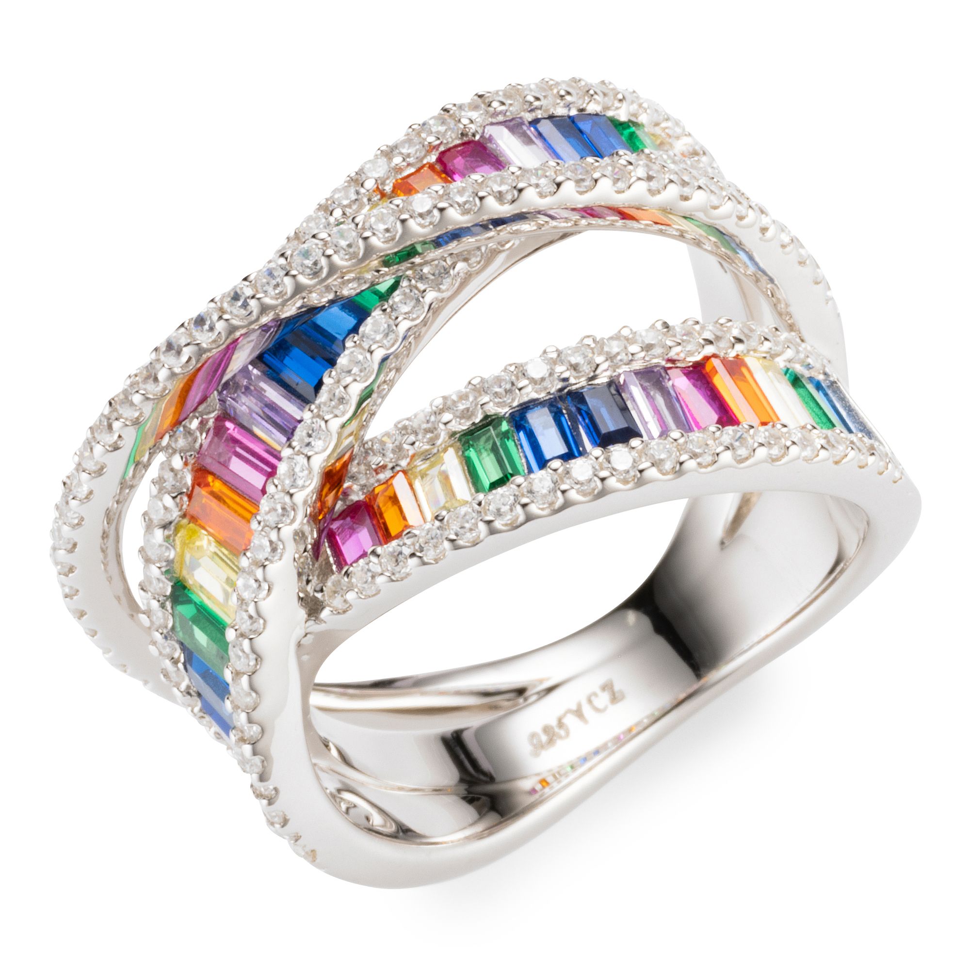 Qvc diamonique sterling silver rings discount