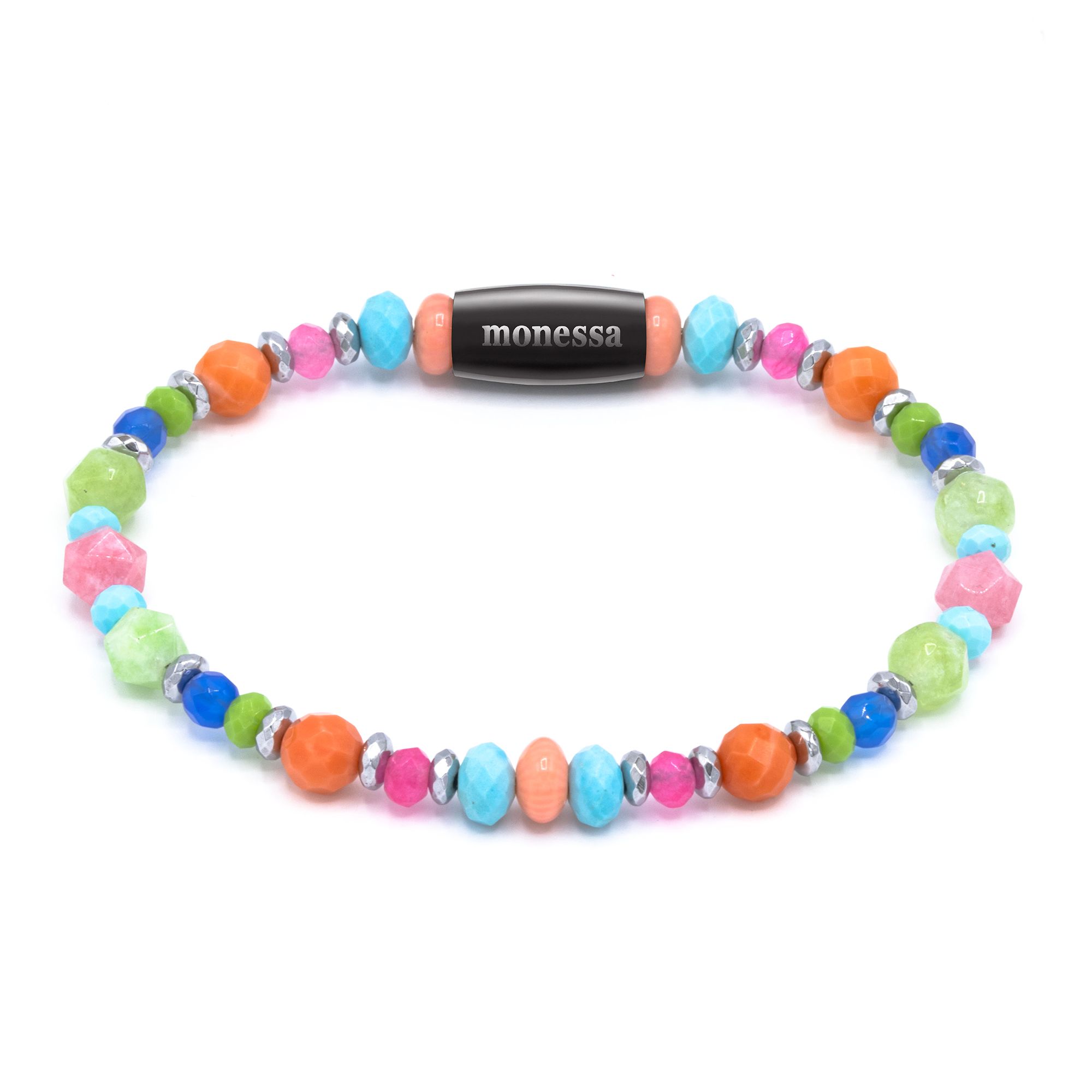 MONESSA Armband Edelsteine Nugget /rund Magnetverschluss