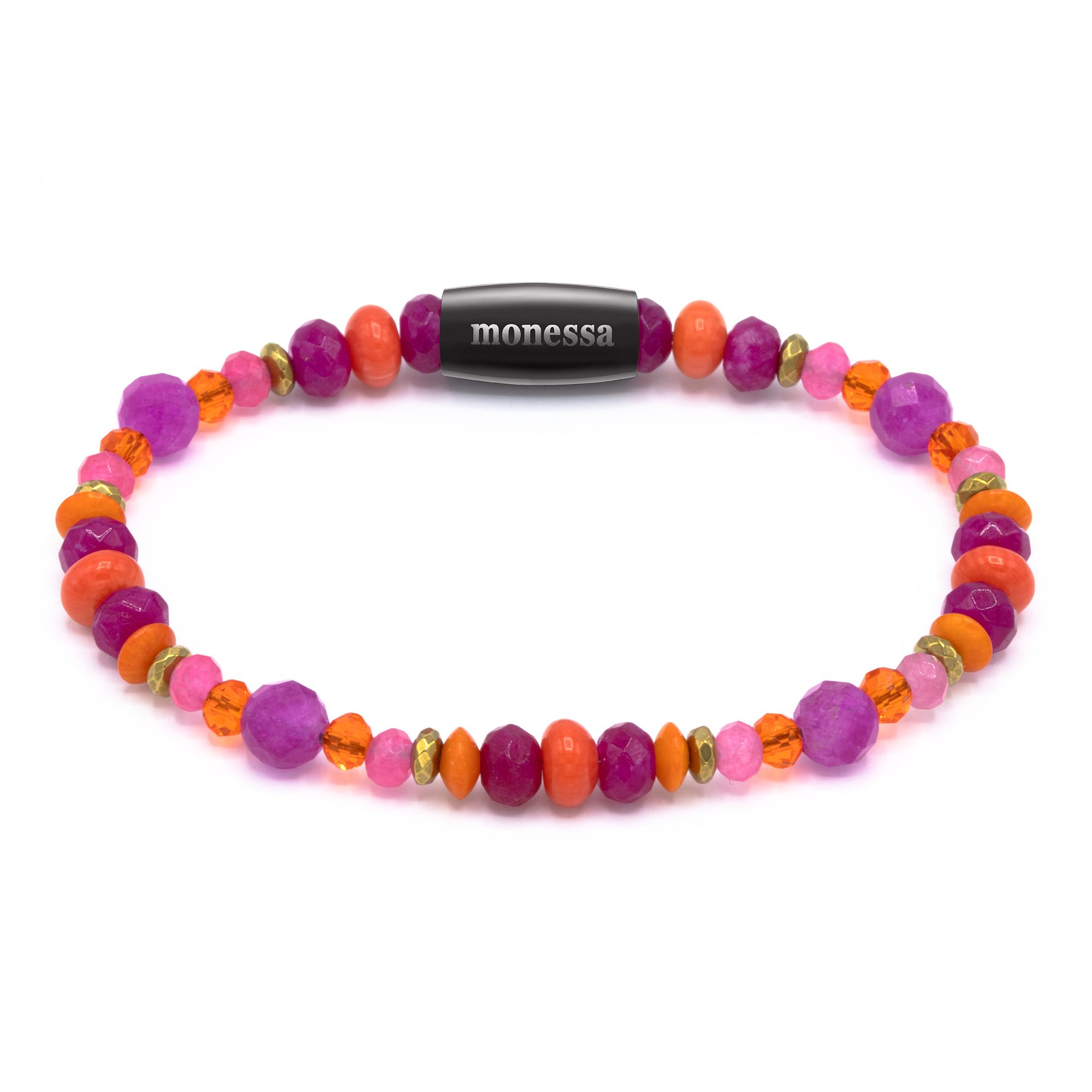 MONESSA Armband Edelsteine Nugget /rund Magnetverschluss