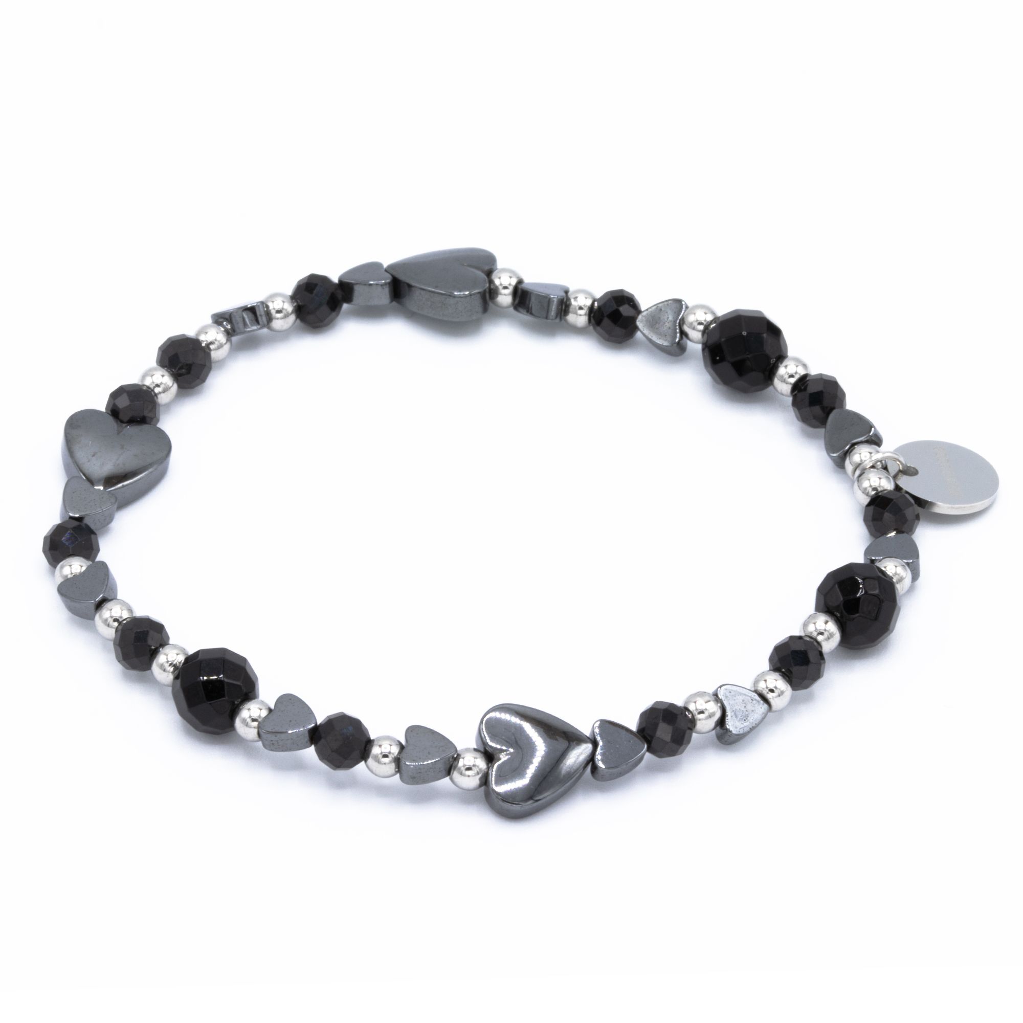 MONESSA Armband Edelsteine flexibel Herz-Dessin