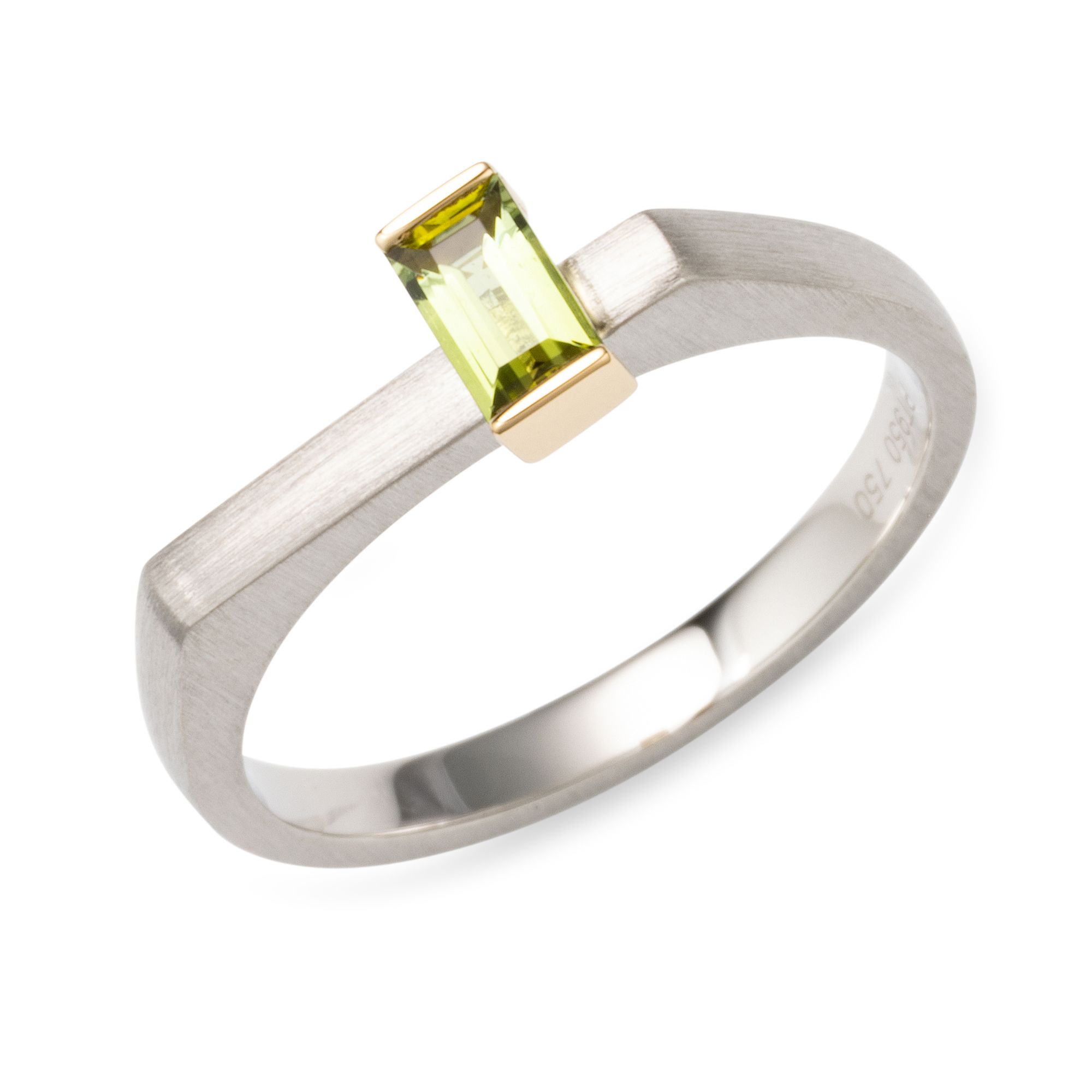 PLATINITY Ring 1 grüner Turmalin ca. 0,35ct Platin 950/Gold 750
