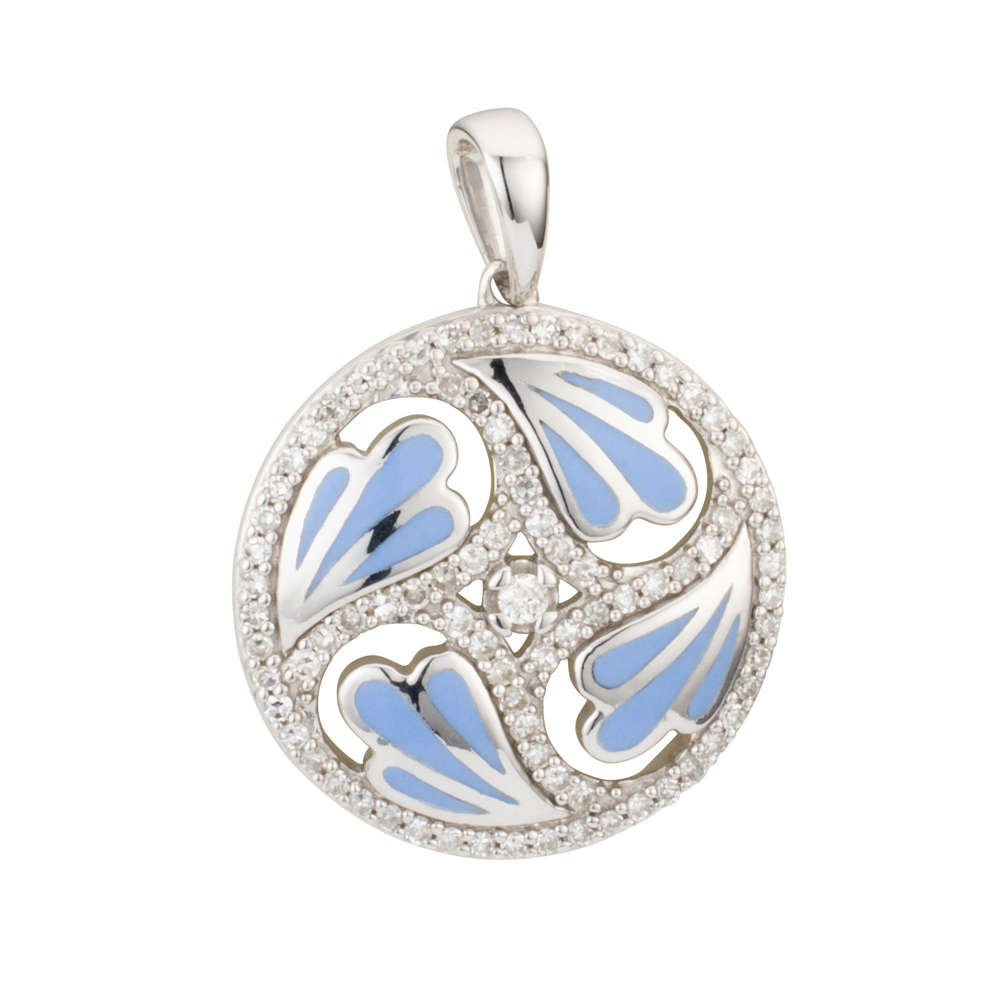 DIAMOUR Anhänger 83 Diamanten zus. ca. 0,33ct Silber 925