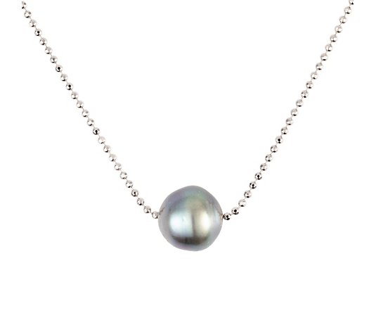 PERLEA Collier Tahitizucht- perle 10mm Silber rhodiniert
