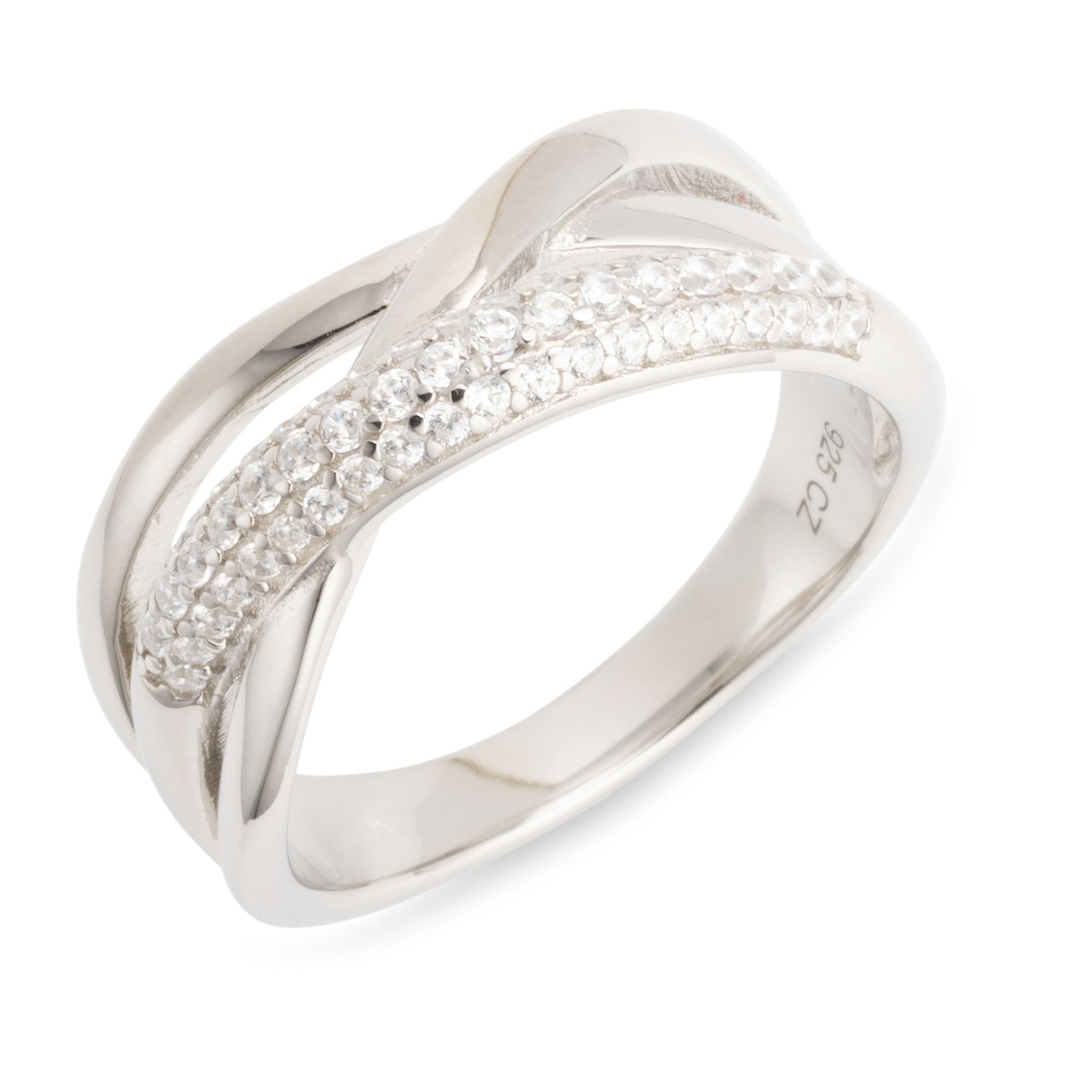 DIAMONIQUE® Ring = 0,37ct Brillantschliff Silber rhodiniert