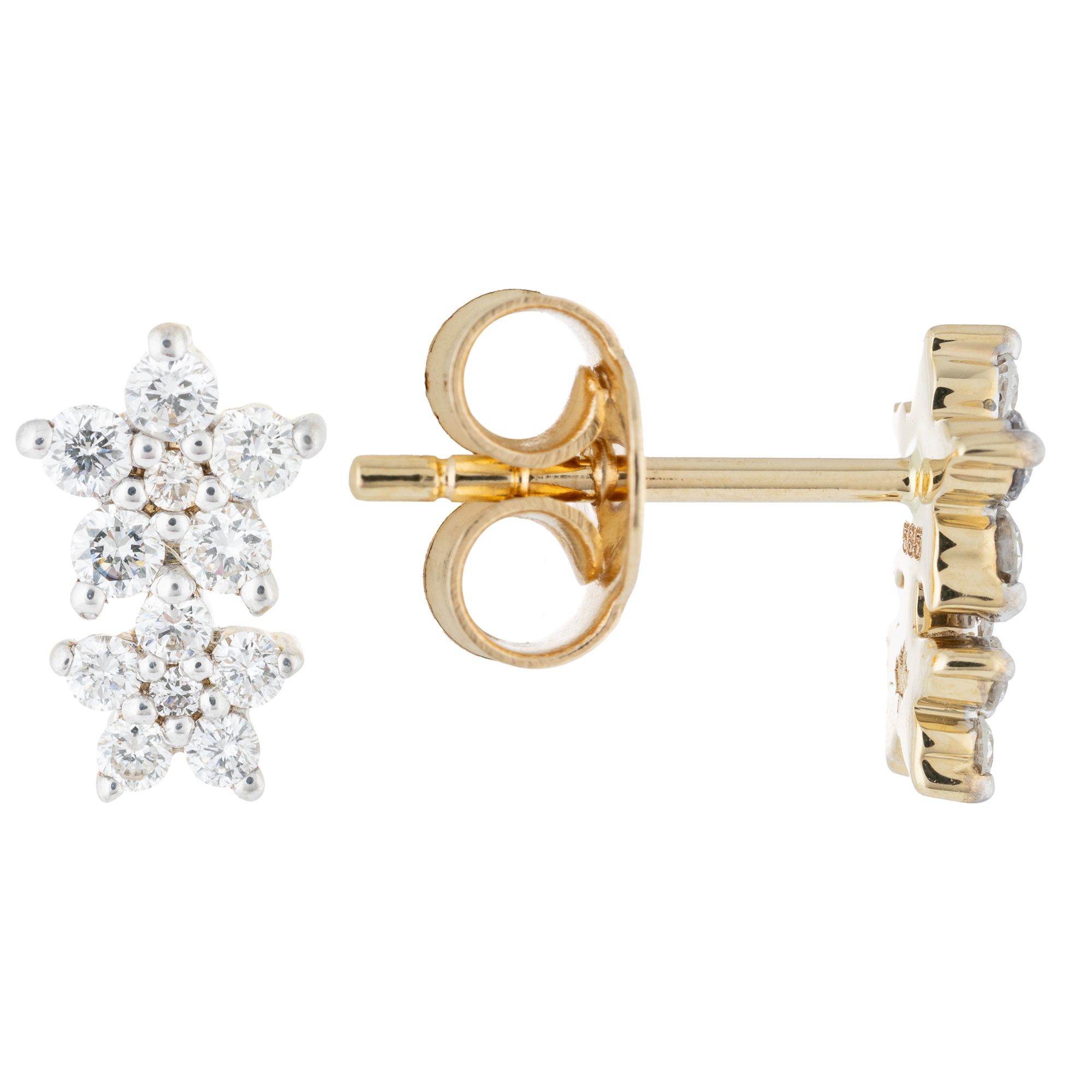 CANADIAN DIAMONDS Ohrstecker 24 Brillanten zus. ca. 0,36ct Gold 585