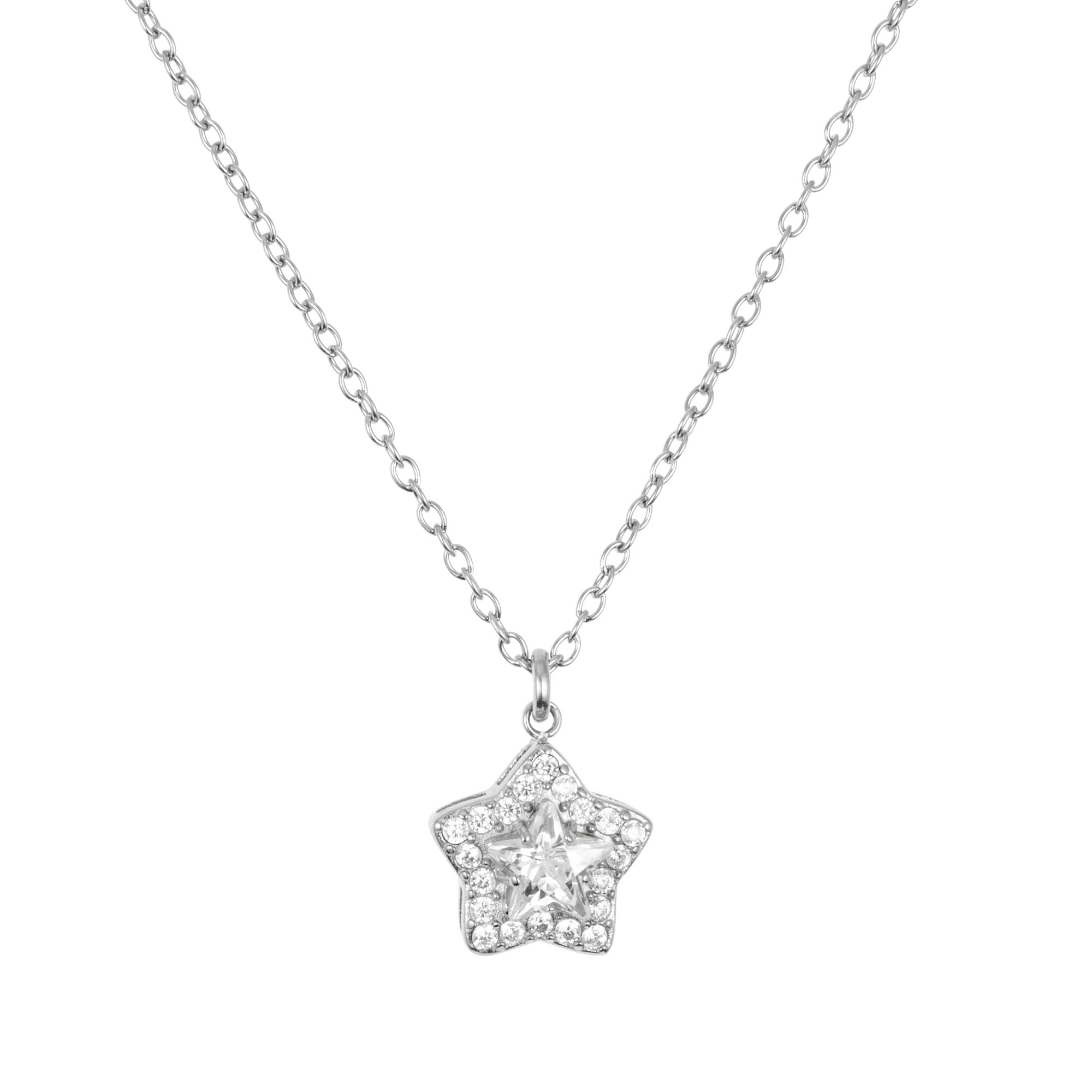 DIAMONIQUE® Anhänger mit Kette = 1,72ct Schliffmix Edelstahl
