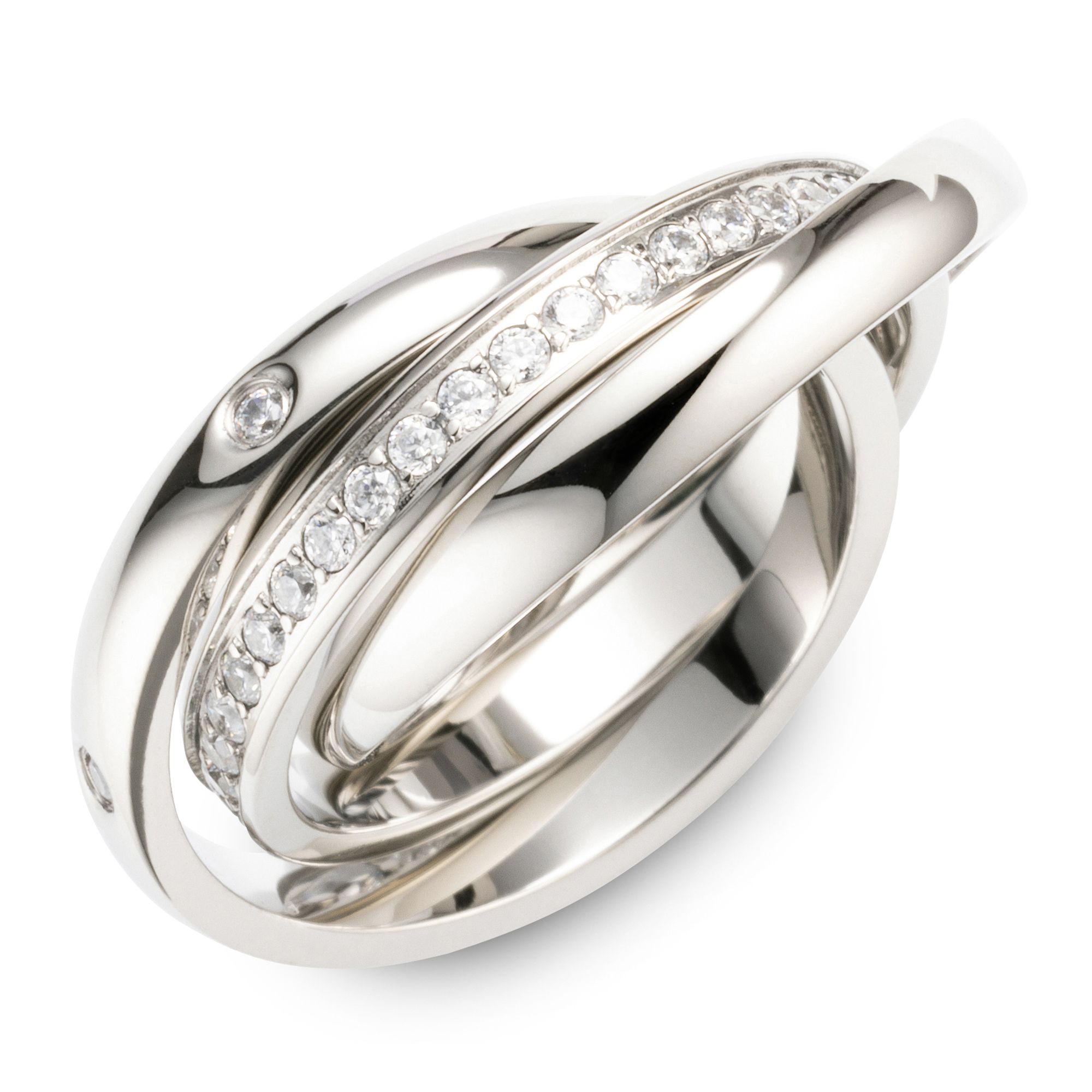 DIAMONIQUE® Roll - Ring = 0,46ct Brillantschliff Edelstahl