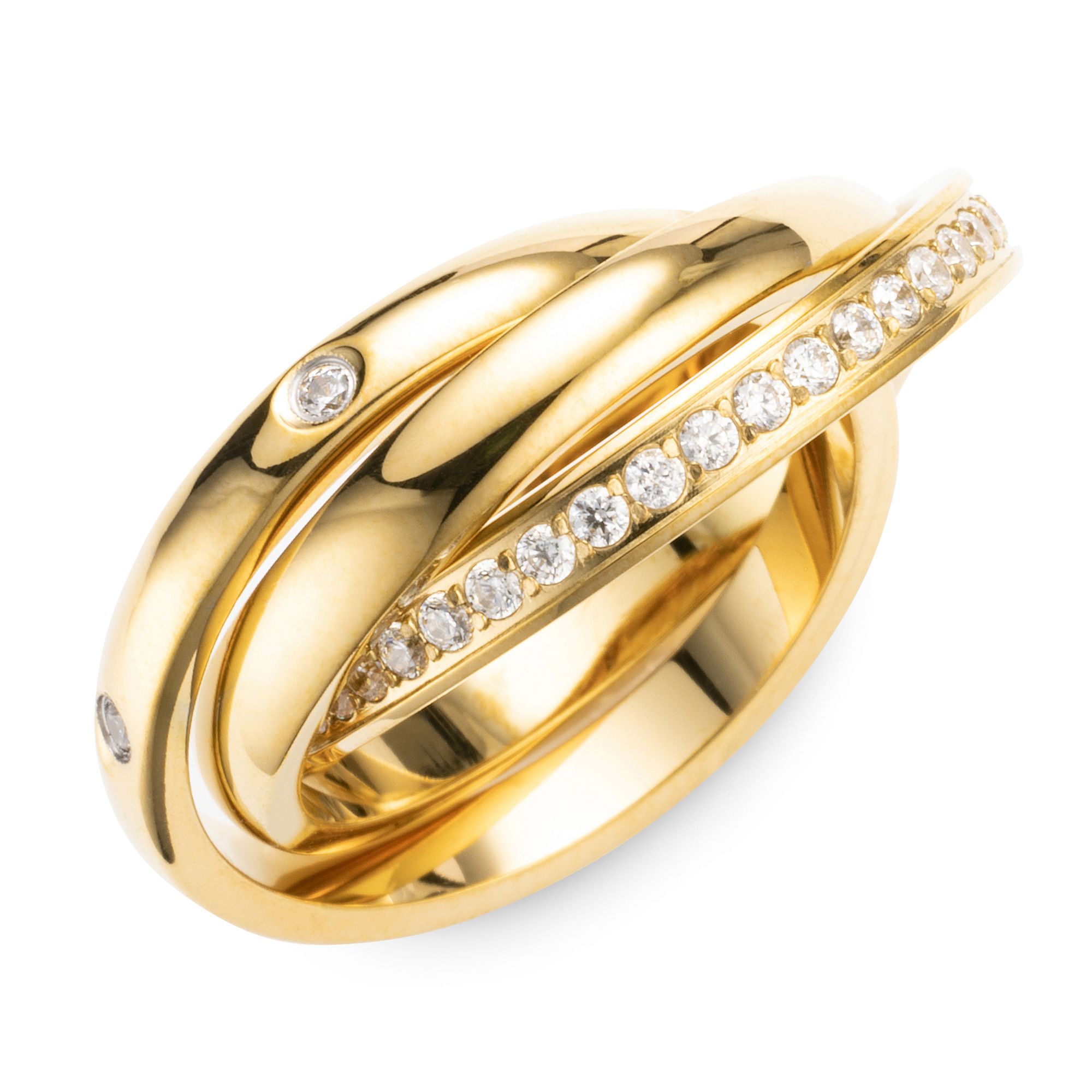 DIAMONIQUE® Roll - Ring = 0,46ct Brillantschliff Edelstahl