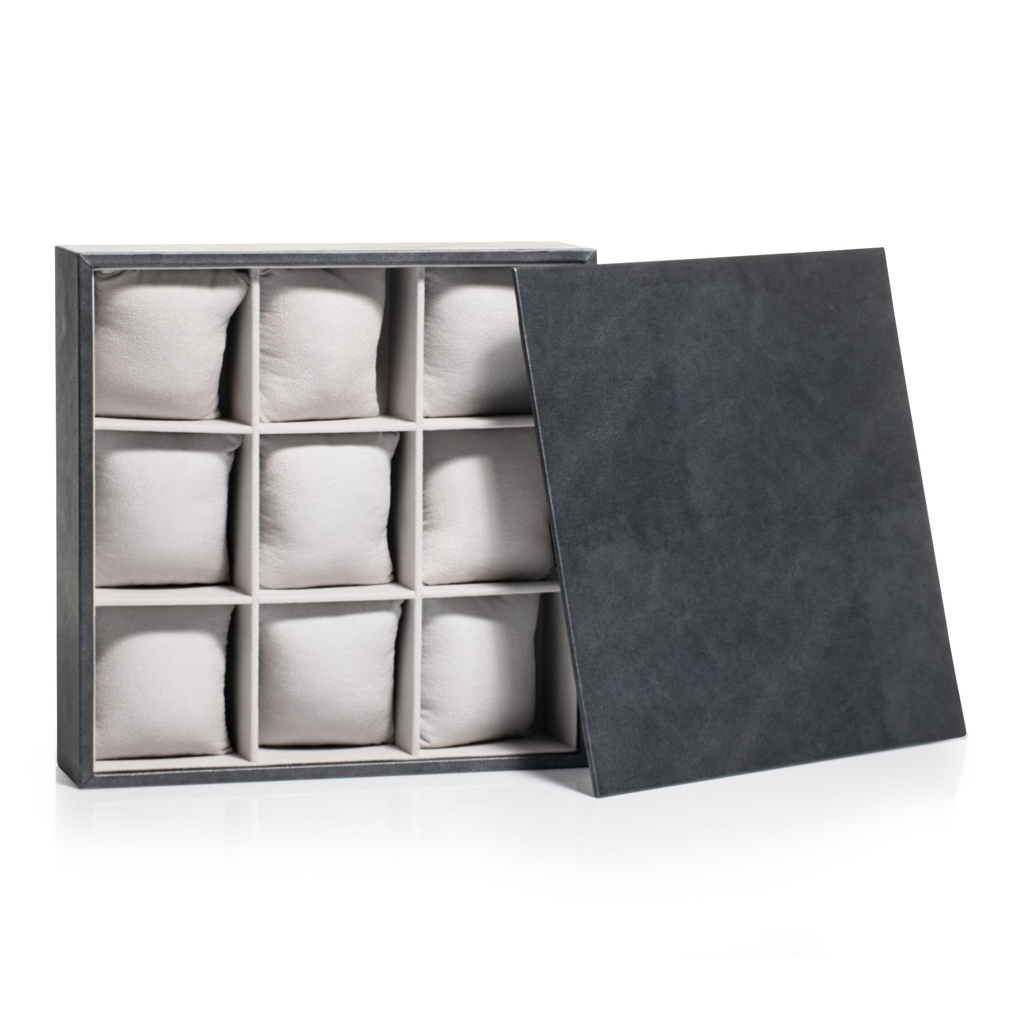 MONESSA Schmuckbox 9 Kissen Lederimitat stapelbar