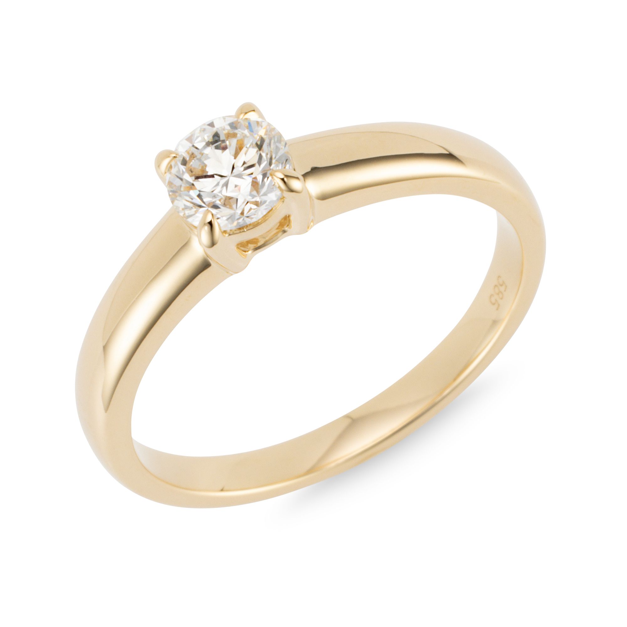 DIAMOUR Solitär-Ring 1 Brillant ca. 0,50ct hfw/SI Gold 585