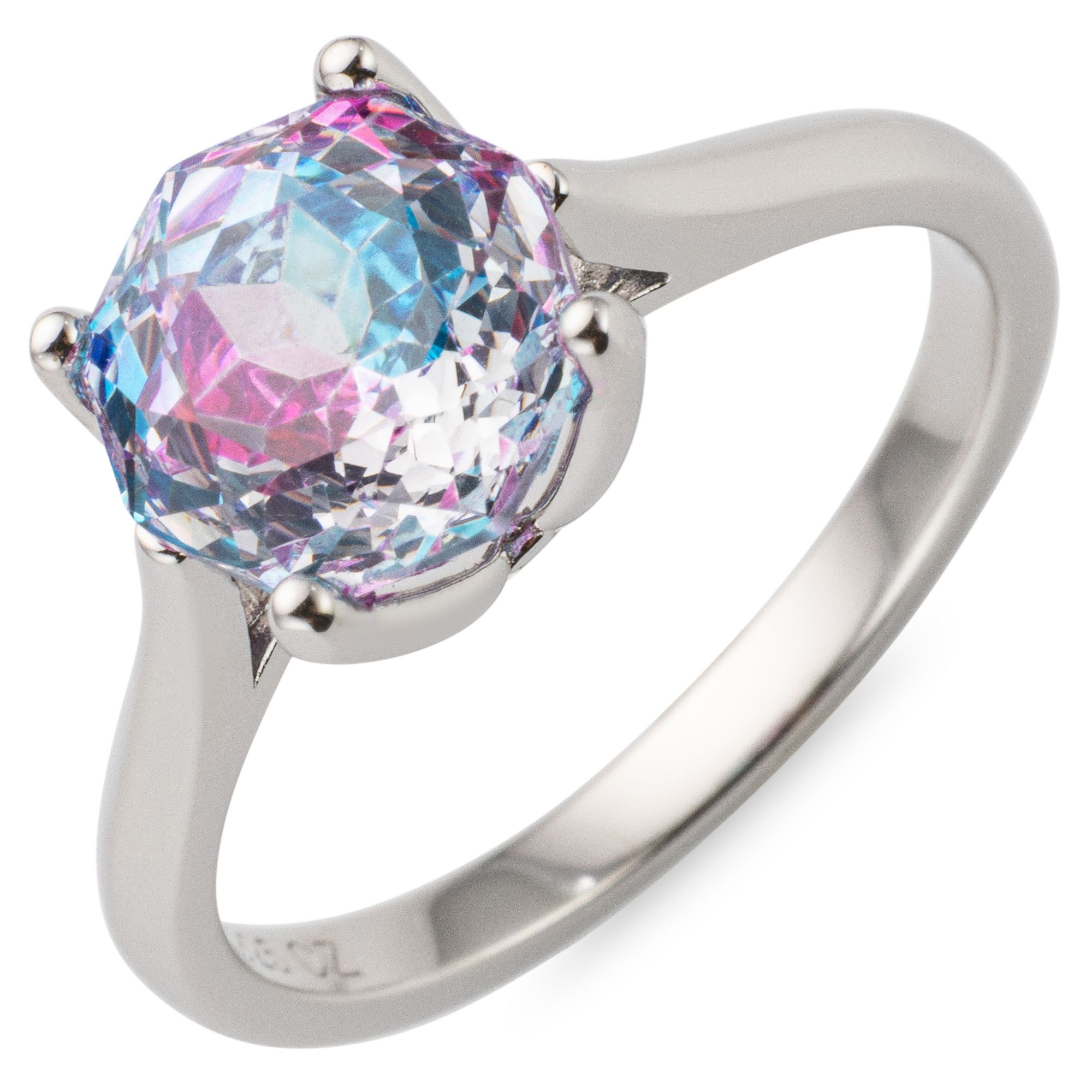 DIAMONIQUE® Ring = 2,00ct Rosenschliff Silber rhodiniert