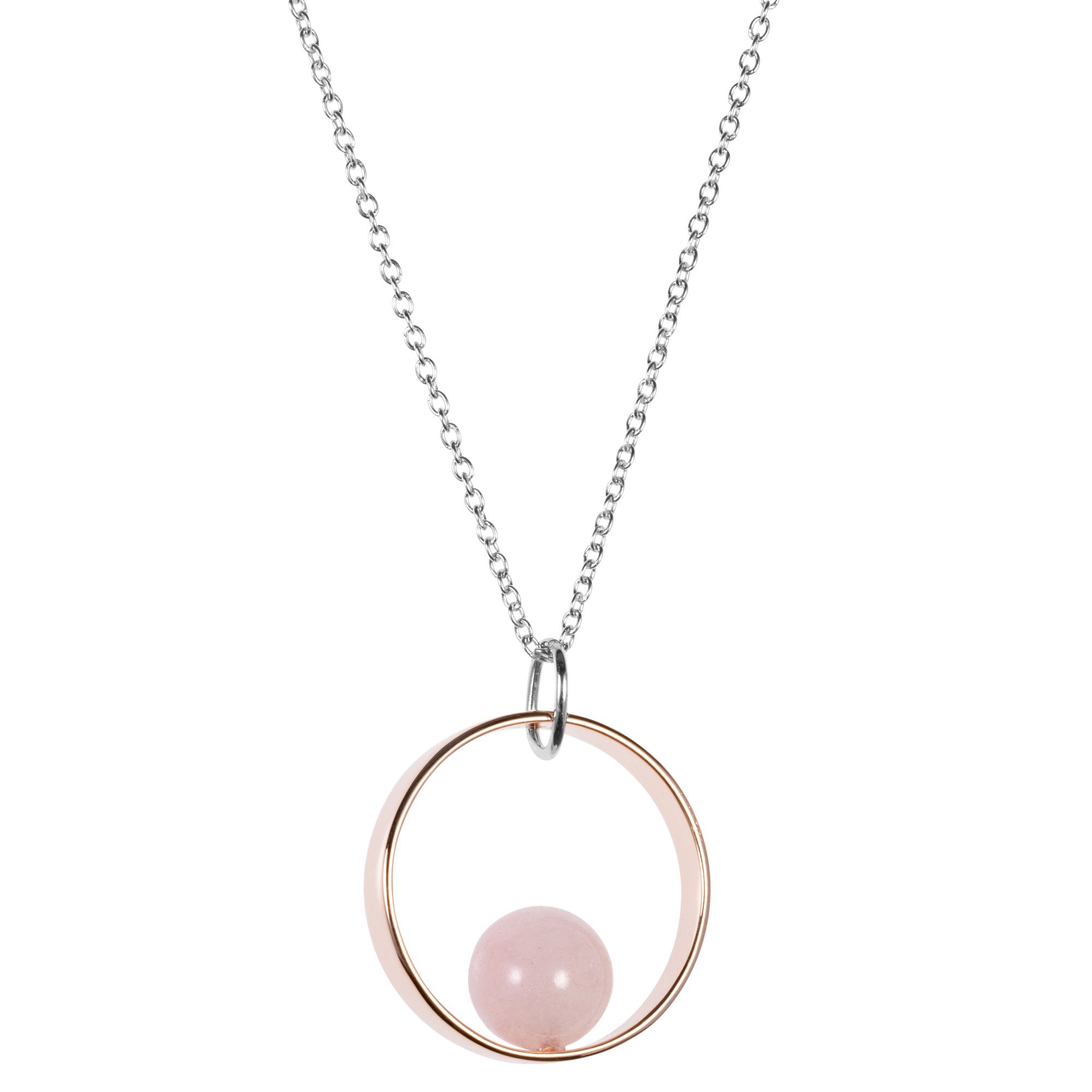 THOMAS & SOHN gef. Quarz 6,00ct Anhänger mit Kette Kugel Silber Bicoloroptik