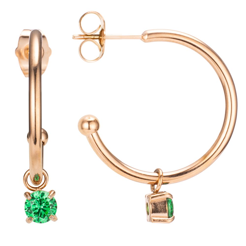 DIAMONIQUE® Creolen = 1,00ct Brillantschliff Edelstahl