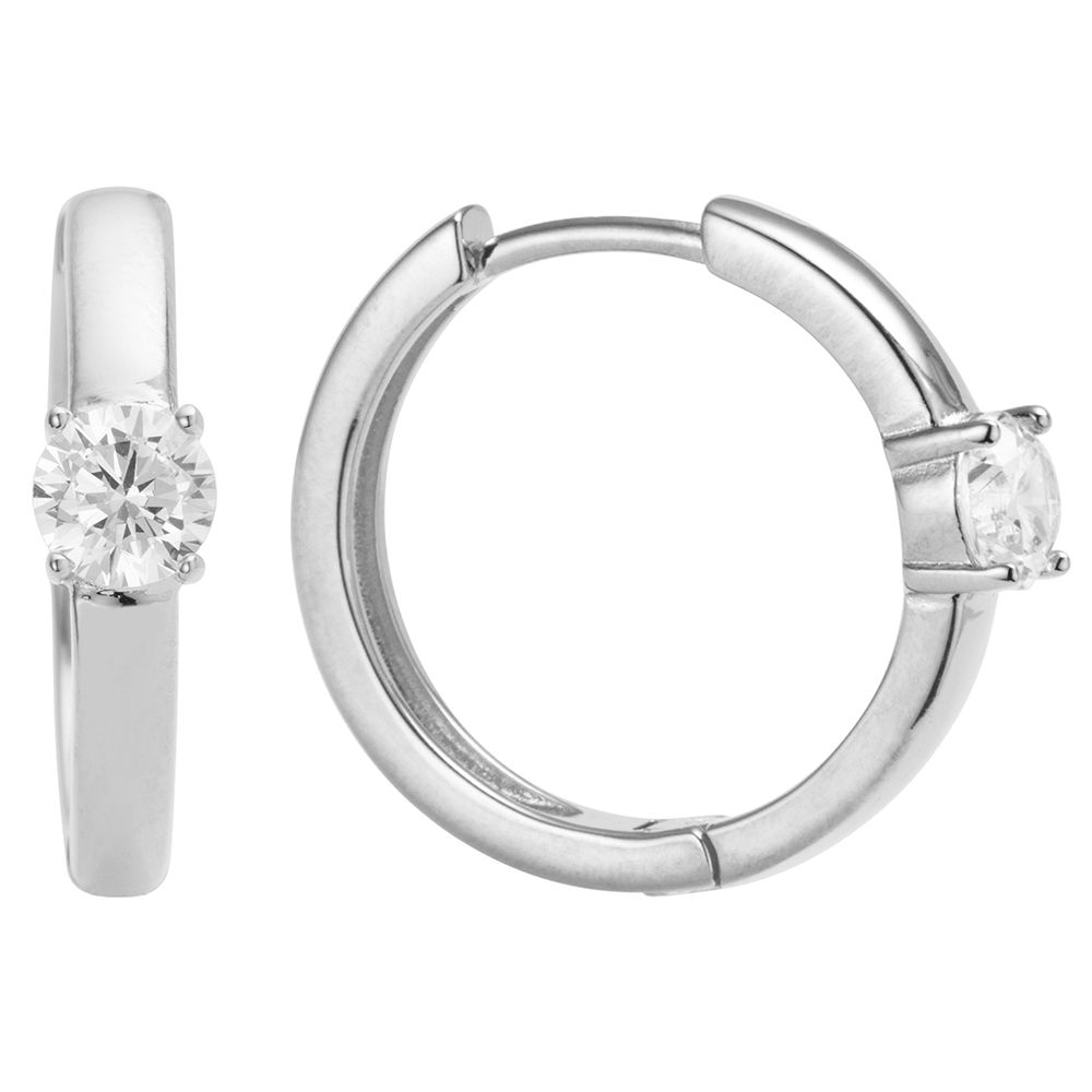 DIAMONIQUE® Creolen = 0,70ct Brillantschliff Silber 925