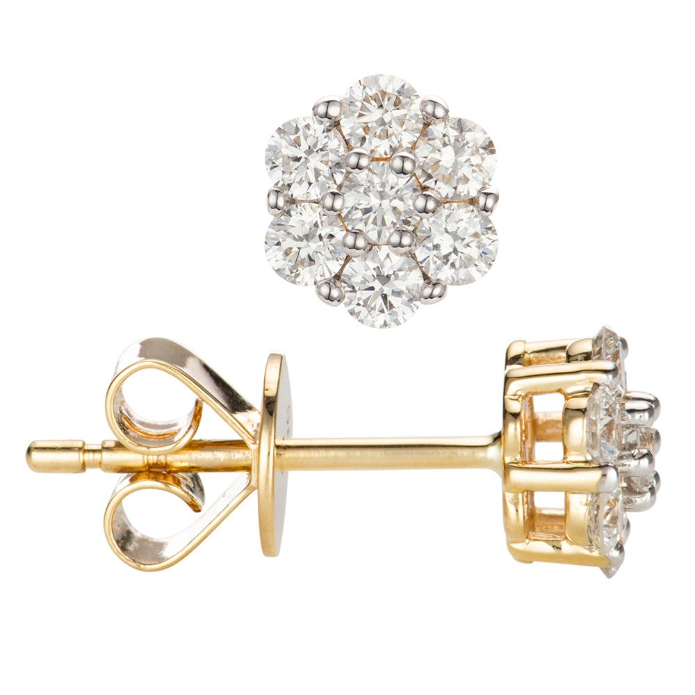 CANADIAN DIAMONDS Ohrstecker 14 Brillanten zus. ca. 0,50ct Gold 585