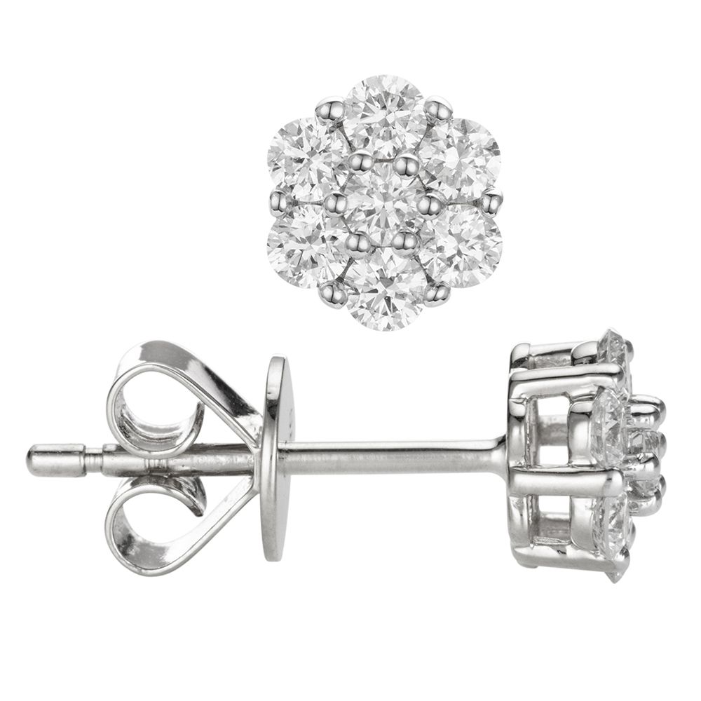 CANADIAN DIAMONDS Ohrstecker 14 Brillanten zus. ca. 0,50ct Gold 585