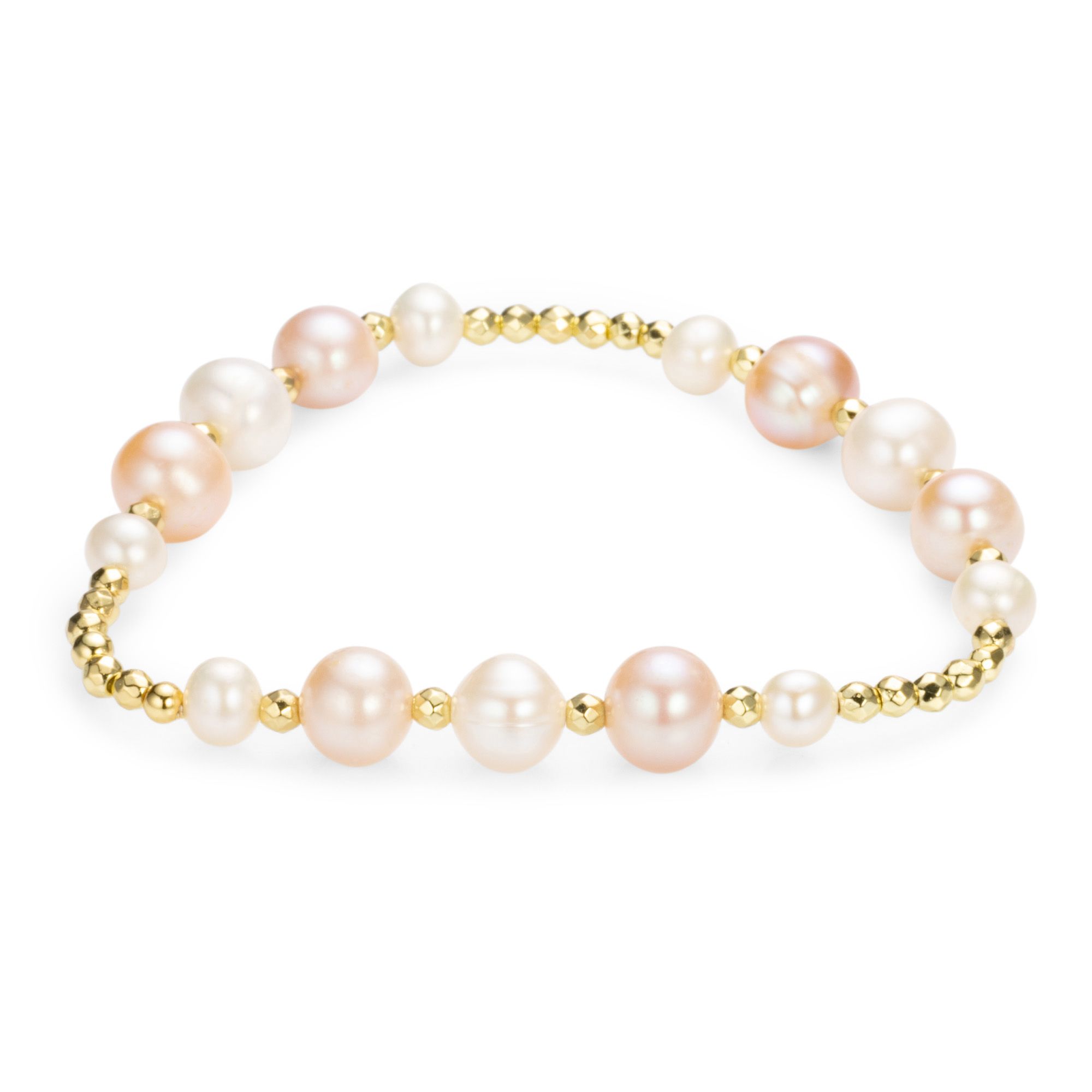 PERLEA Armband Süßwasserzucht- perlen 5-8mm Hämatit