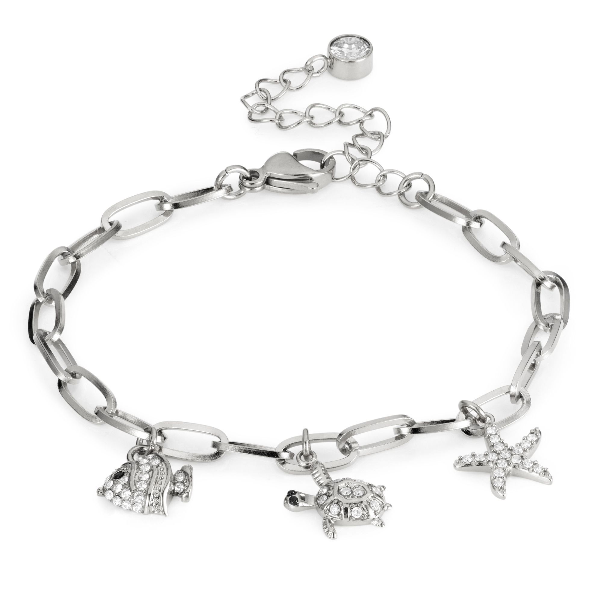 DIAMONIQUE® Bettel-Armband = 1,01ct Brillantschliff Edelstahl