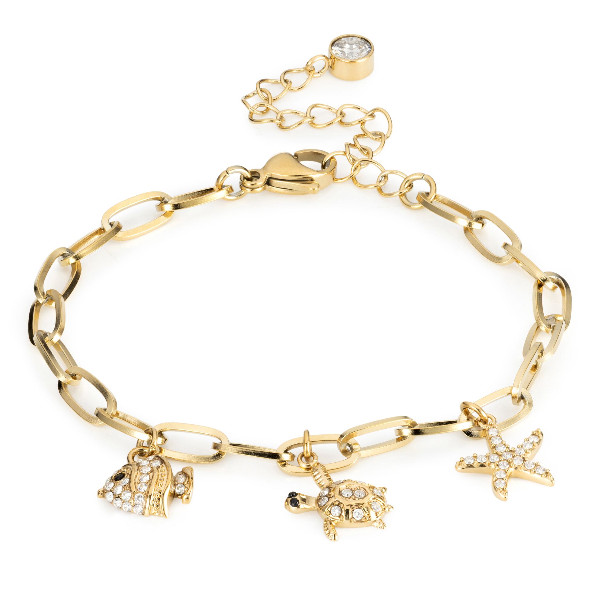 DIAMONIQUE® Bettel-Armband = 1,01ct Brillantschliff Edelstahl