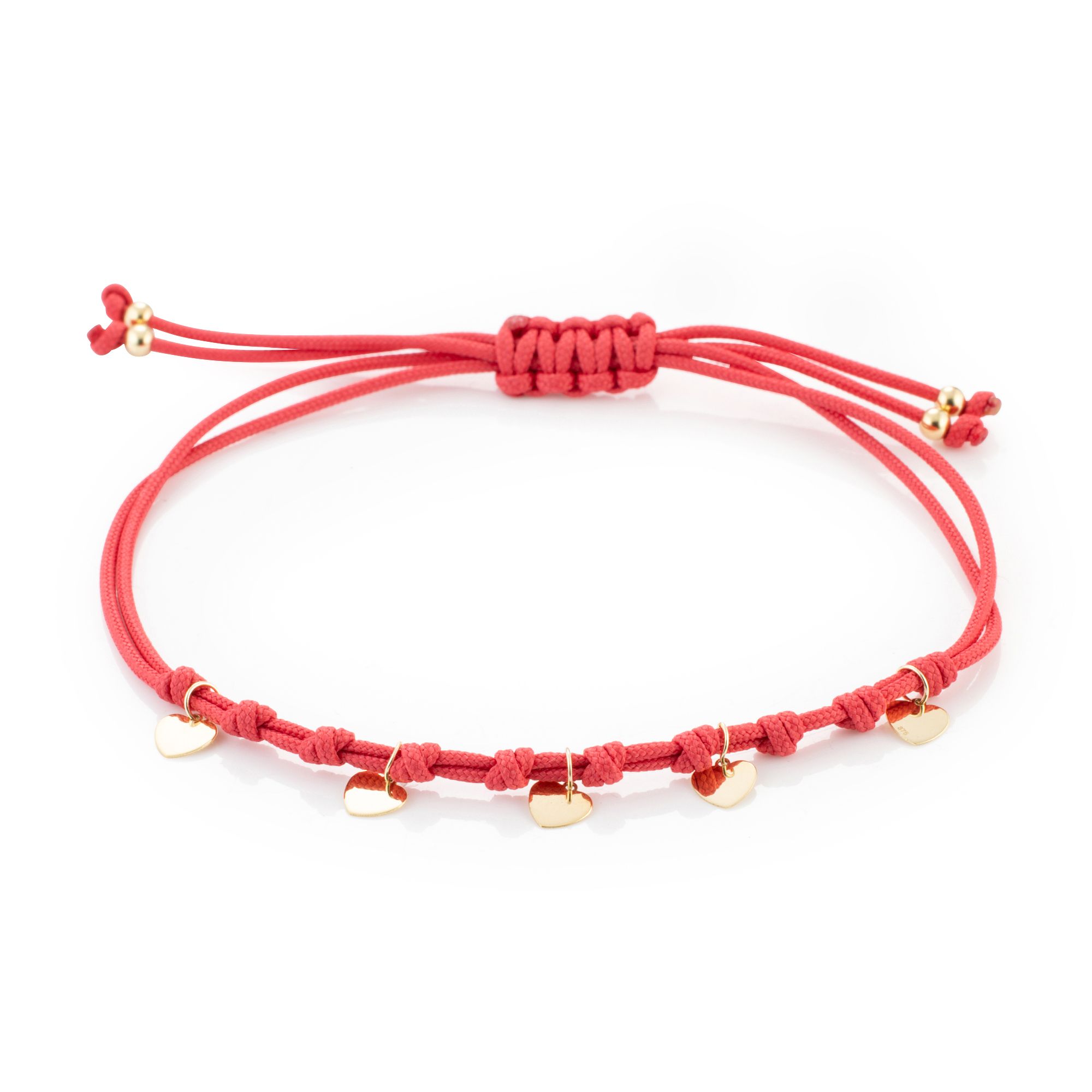 GOLDSCHMUCK FÜR MICH Friendship-Armband Herzen poliert Gold 375