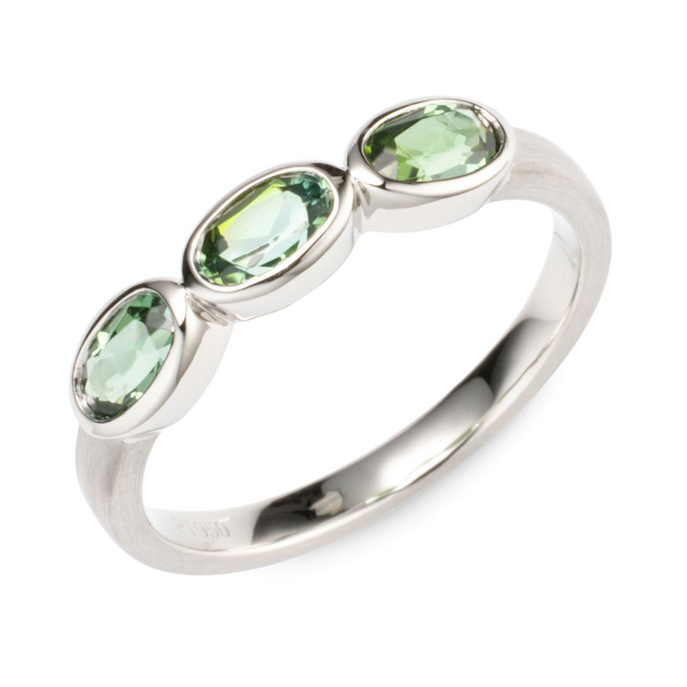 PLATINITY Ring 3 Turmaline zus. ca. 0,75ct Platin 950