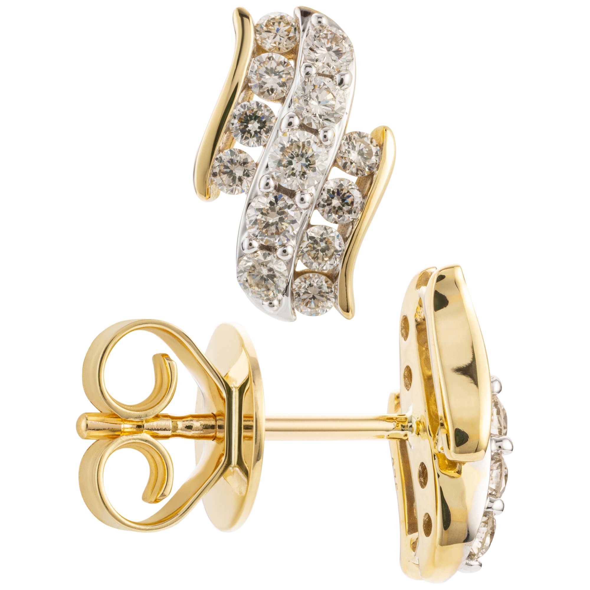 DIAMOUR Ohrstecker 26 Brillanten zus. ca. 0,50ct Gold 375