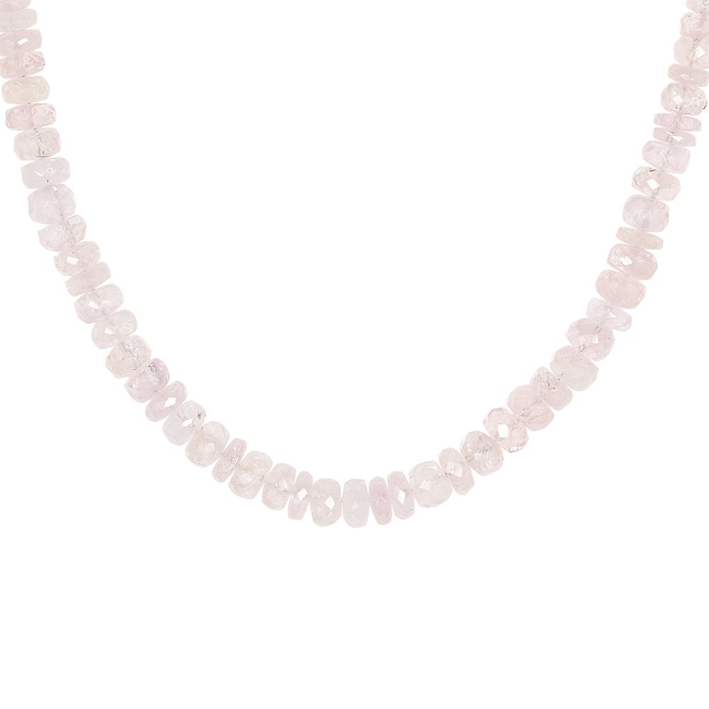 THOMAS & SOHN Morganit zus. ca. 90,00ct Collier Silber vergoldet