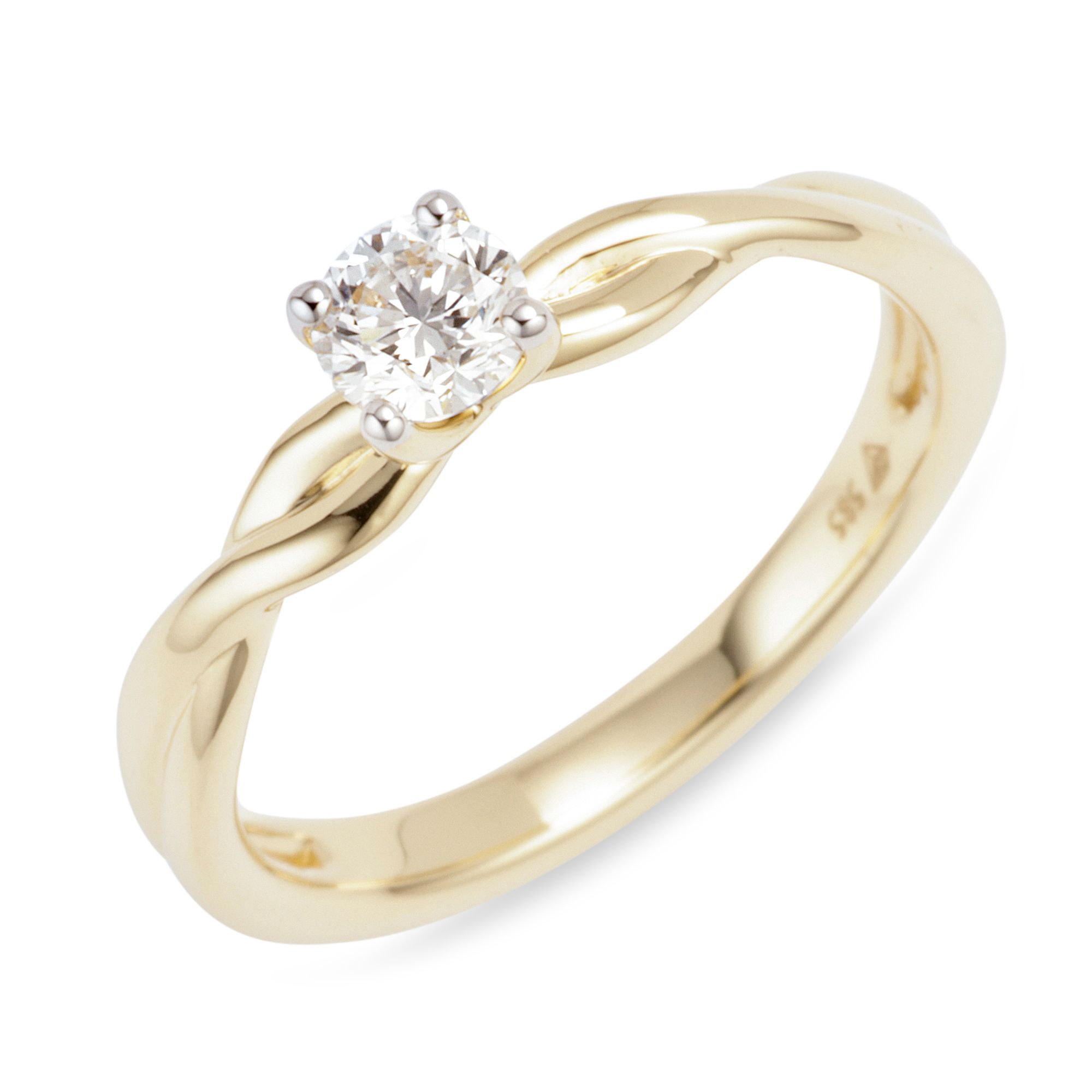 DIAMOUR Solitär-Ring 1 Brillant ca. 0,30ct Gold 585