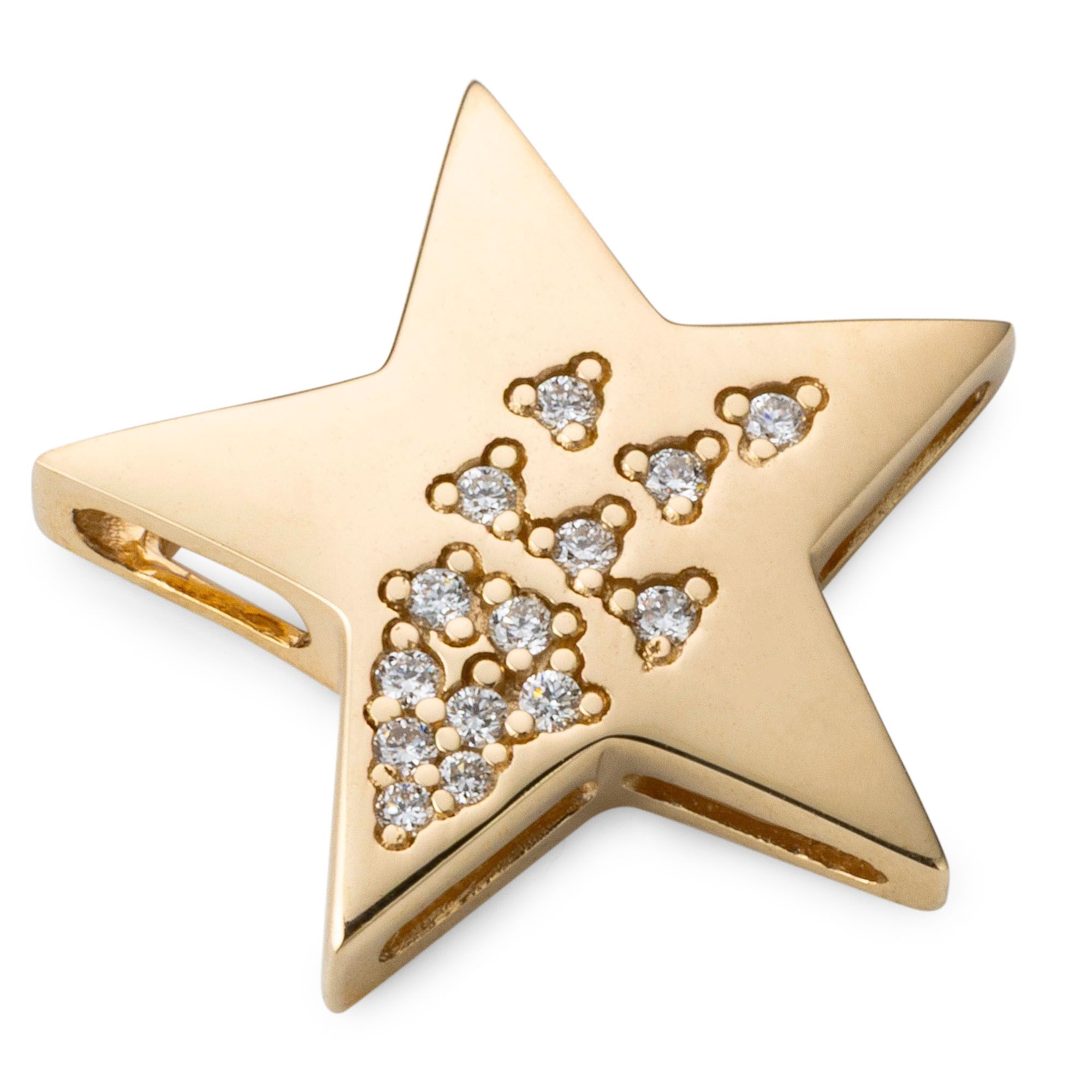 CANADIAN DIAMONDS Stern-Anhänger 14 Brillanten zus. ca. 0,05ct Gold 585