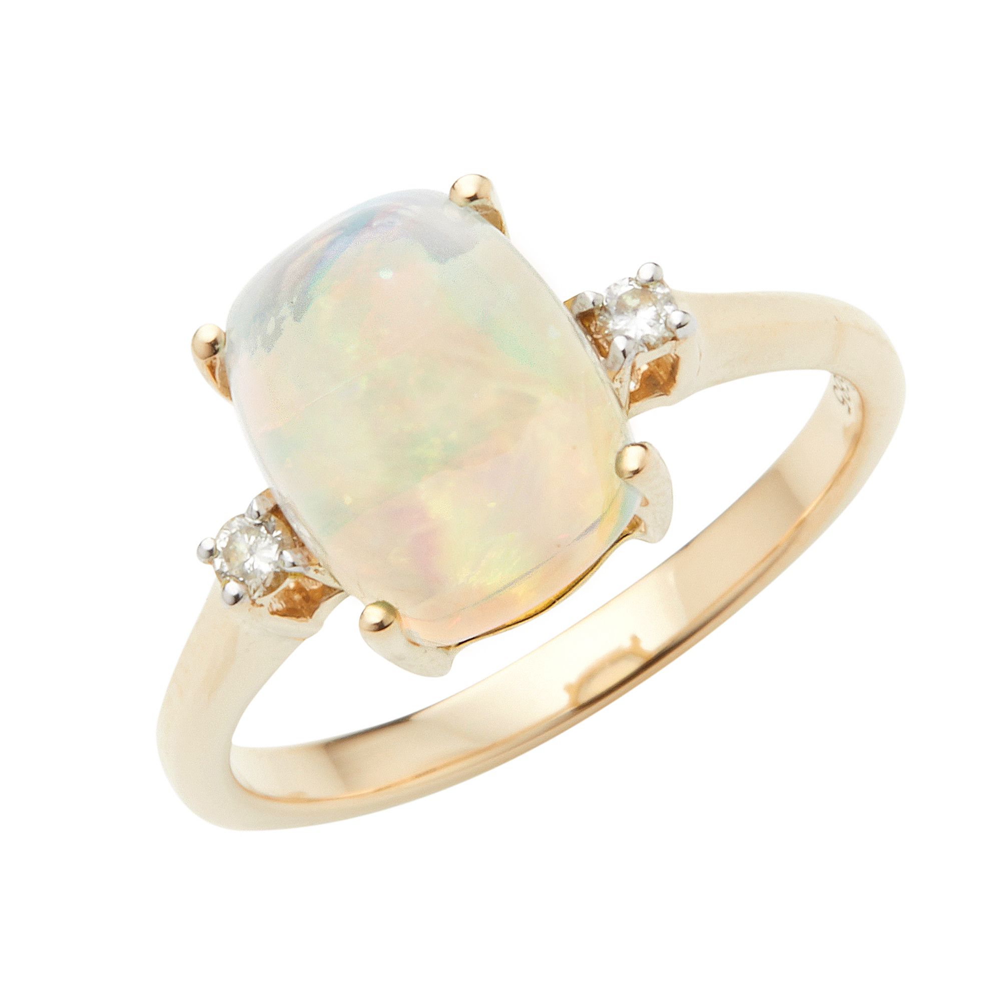 Ring Afrikanischer Opal 2,00ct Brillanten 0,06ct Gold 585 QVC.de