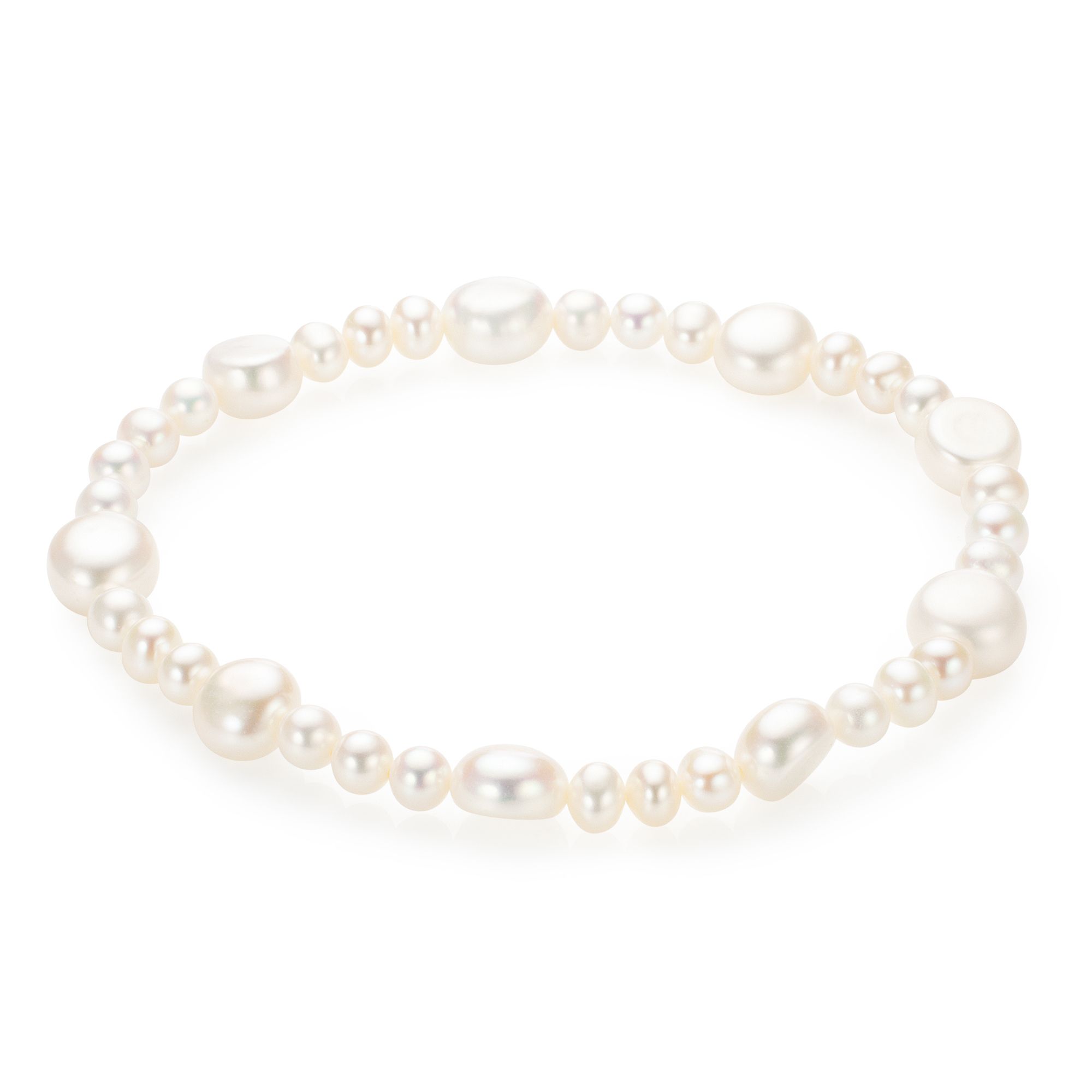 PERLEA Armband Süßwasserzucht- perlen 3-7mm flexibel
