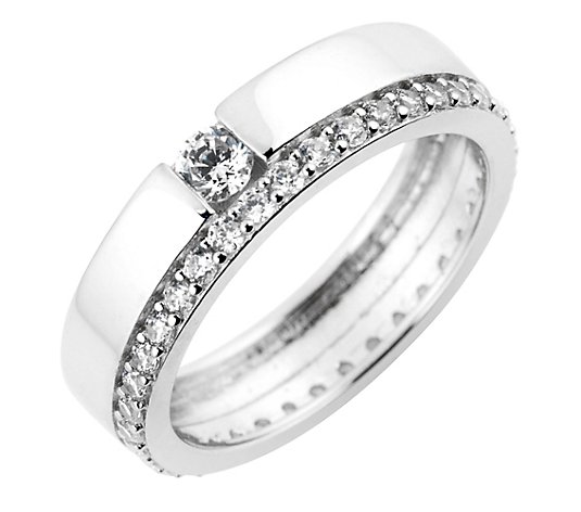 DIAMONIQUE® Ring = 0,71ct Brillantschliff Silber 925