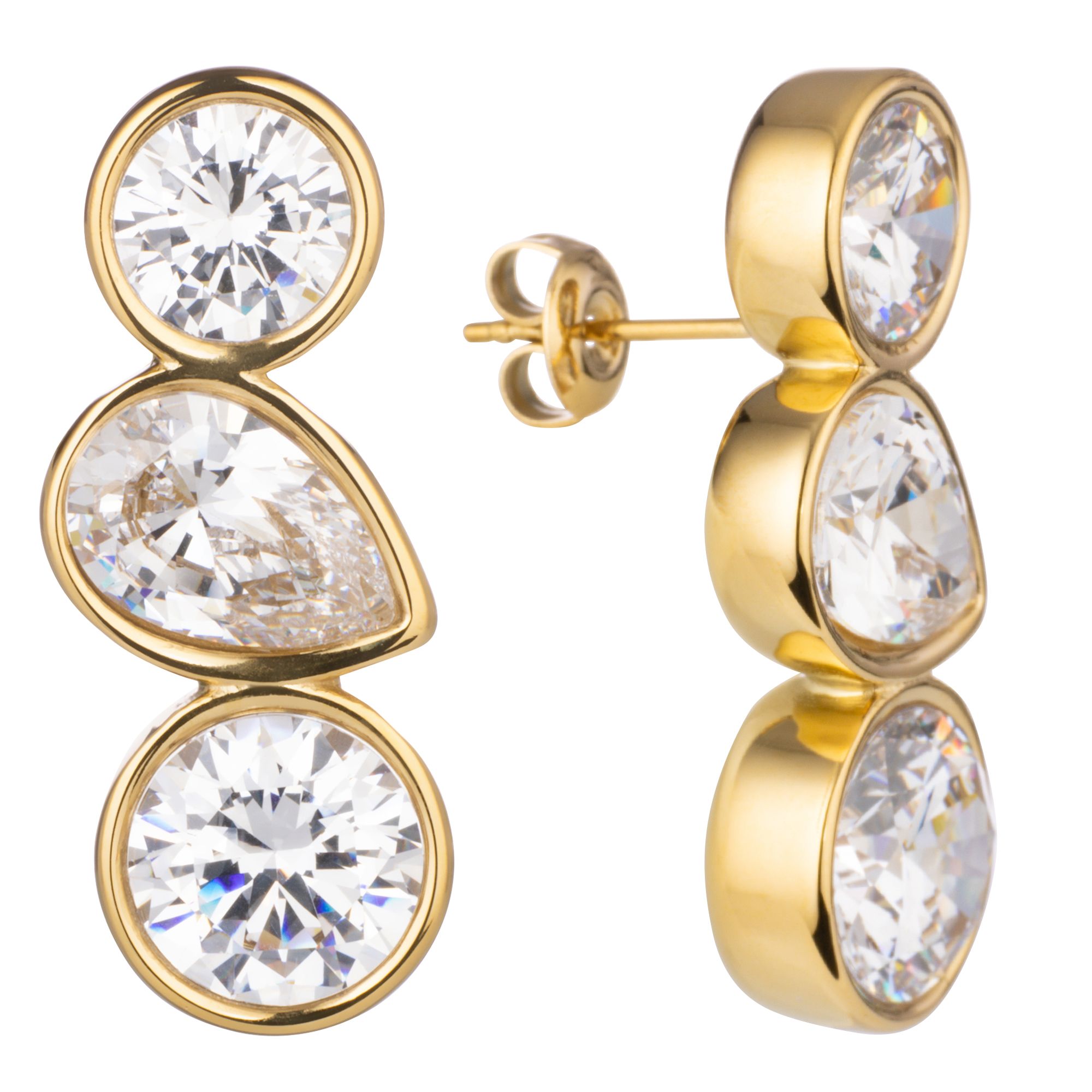 STEFFEN SCHRAUT Ohrstecker 6 Zirkonia Schliffmix Edelstahl