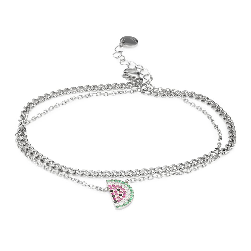 DIAMONIQUE® Fußkette = 0,54ct Brillantschliff Edelstahl