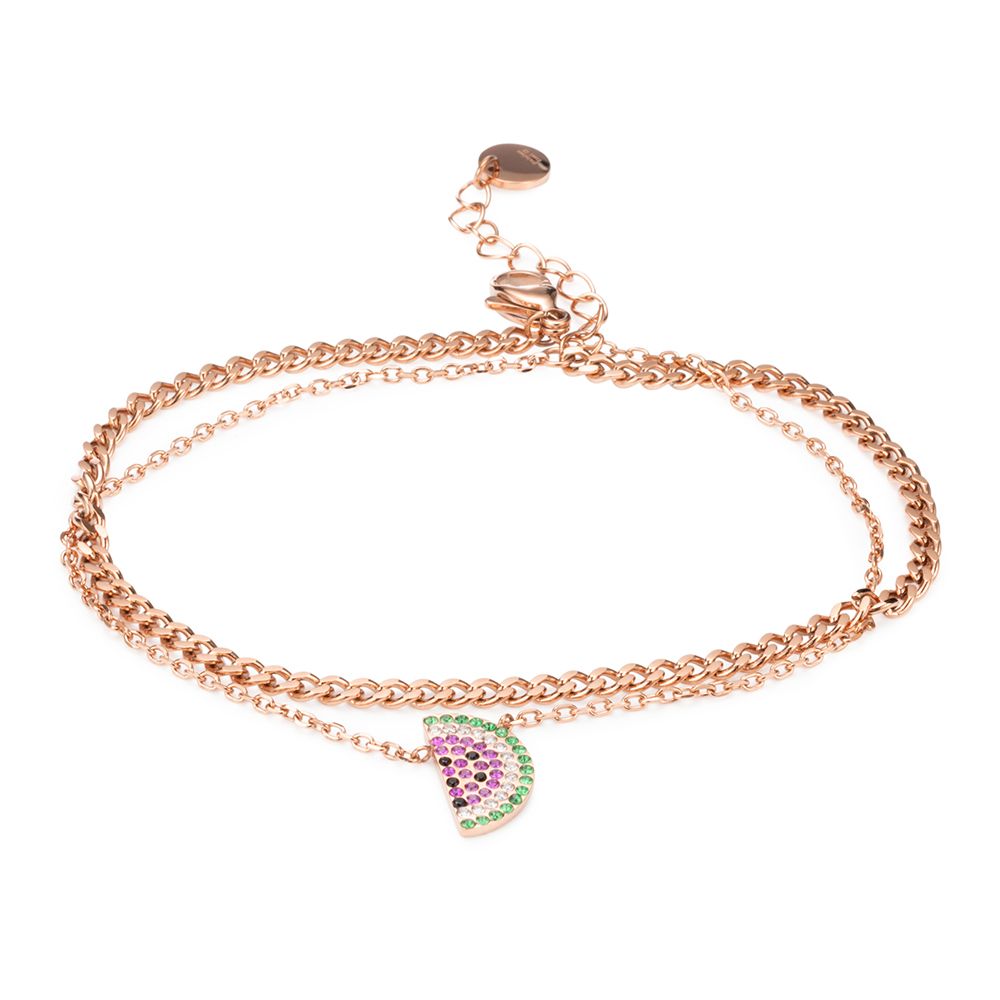 DIAMONIQUE® Fußkette = 0,54ct Brillantschliff Edelstahl