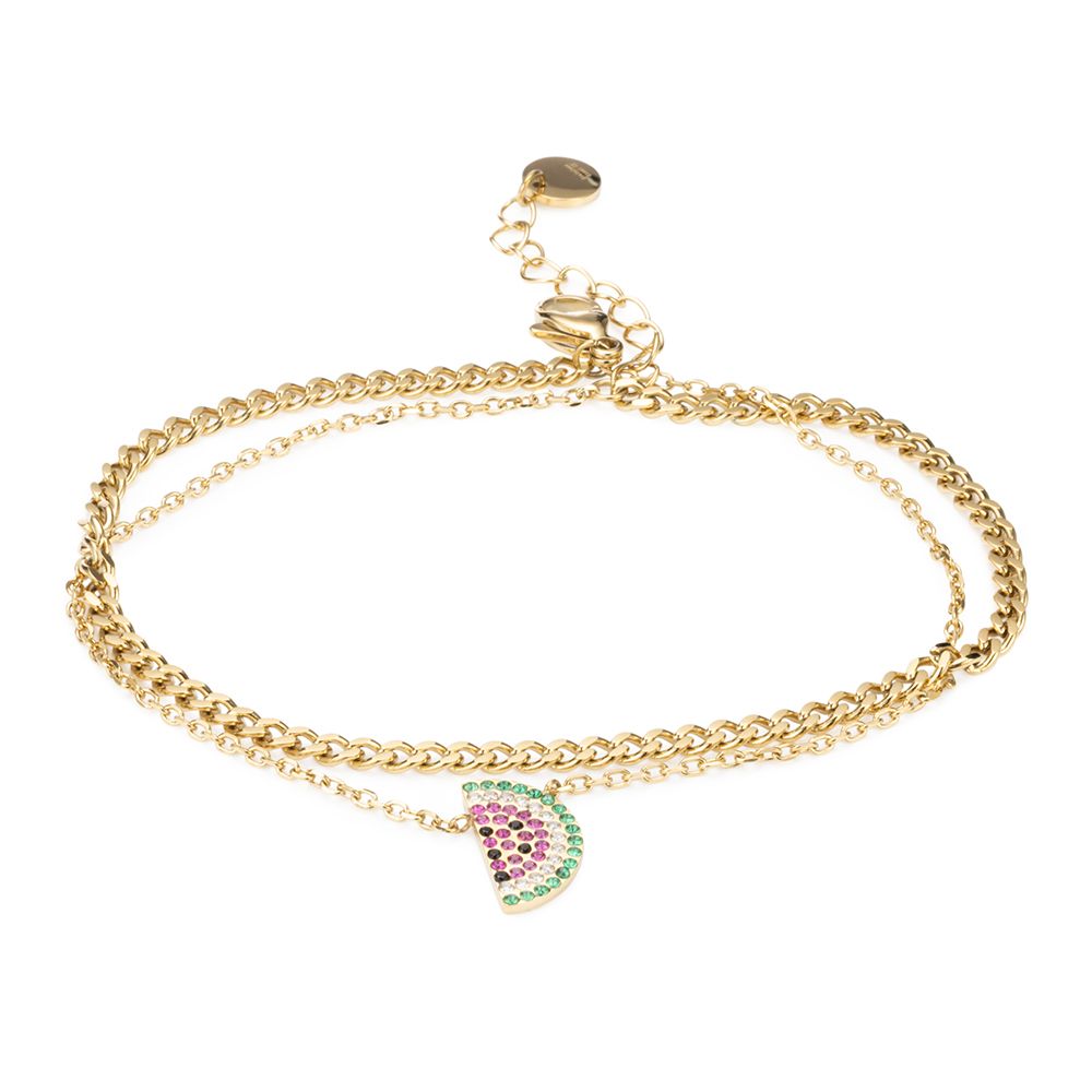 DIAMONIQUE® Fußkette = 0,54ct Brillantschliff Edelstahl