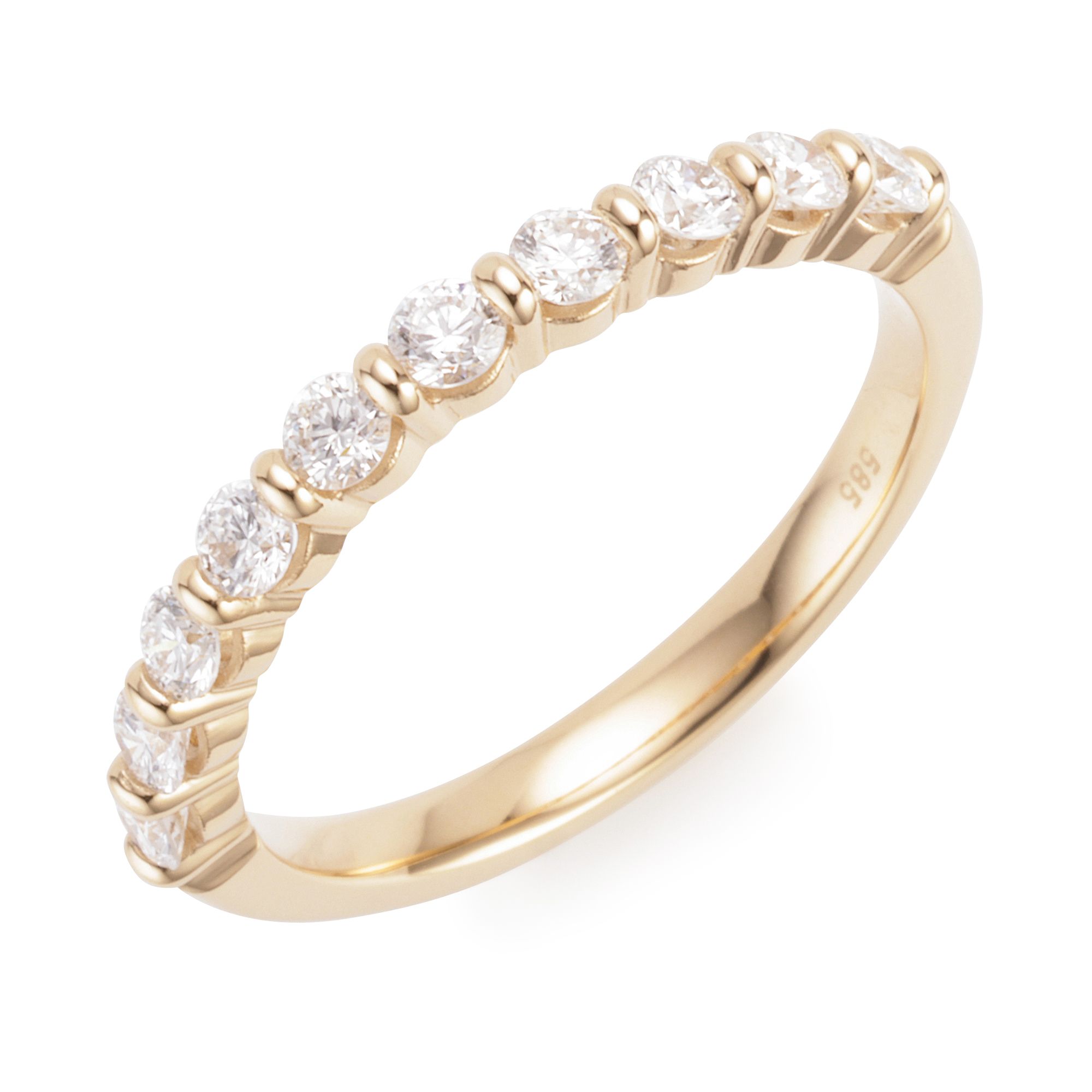 DIAMOUR Ring 10 Brillanten zus. ca. 0,50ct Gold 585
