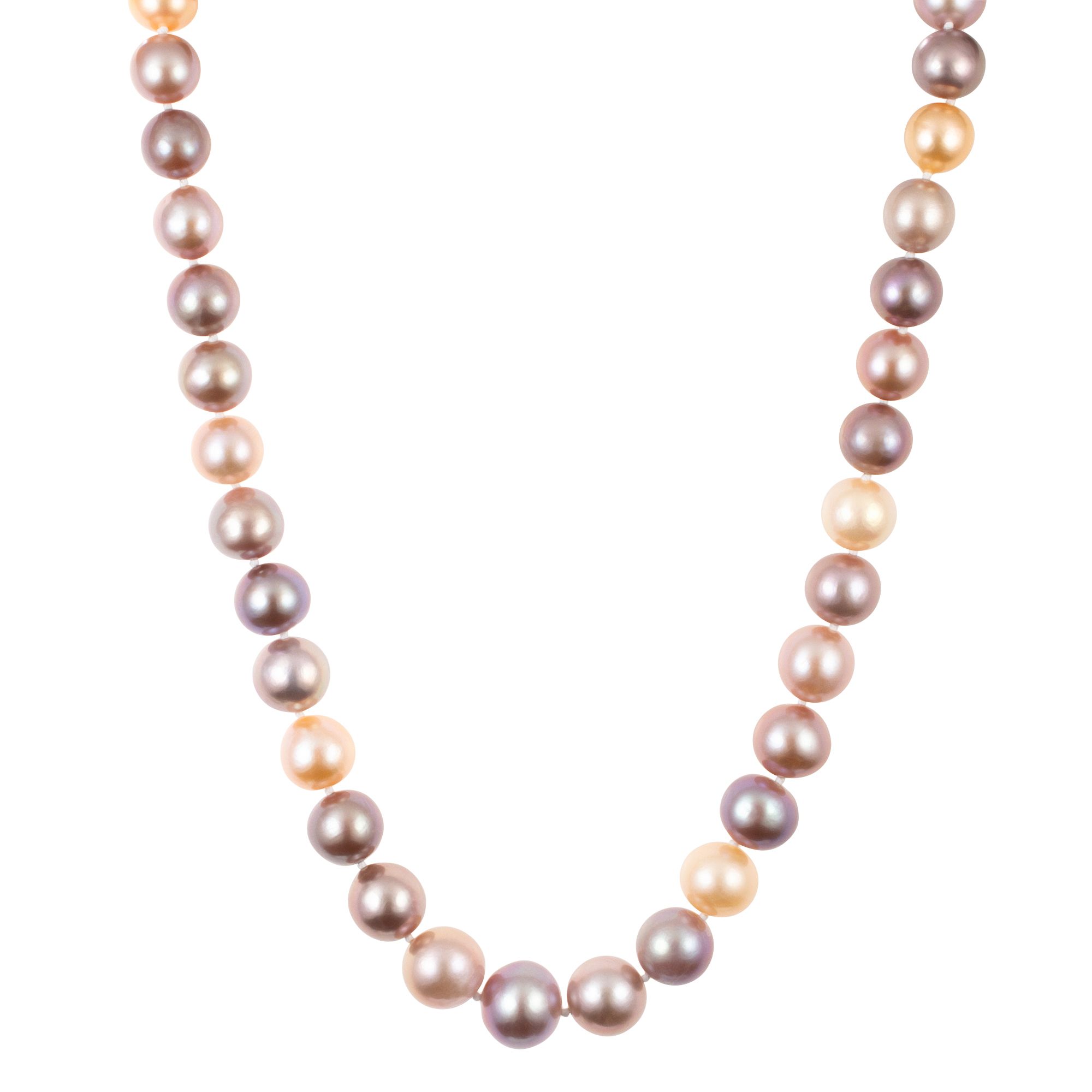 PERLEA Collier Süßwasserzucht- perlen 10-12,5mm Silber rhodiniert